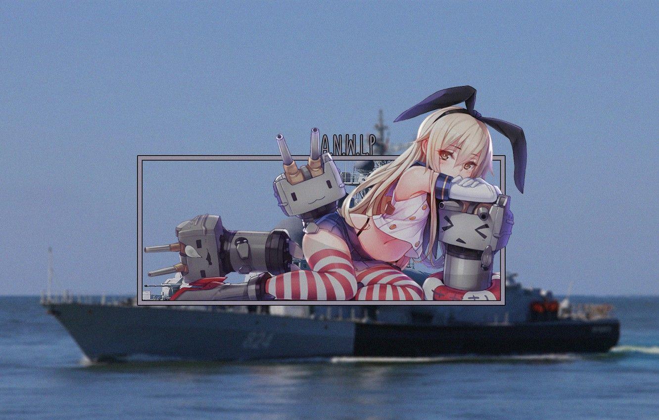 1332x850 Wallpaper girl, ships, anime, destroyer, kantai collection, madskillz image for desktop, section прочее