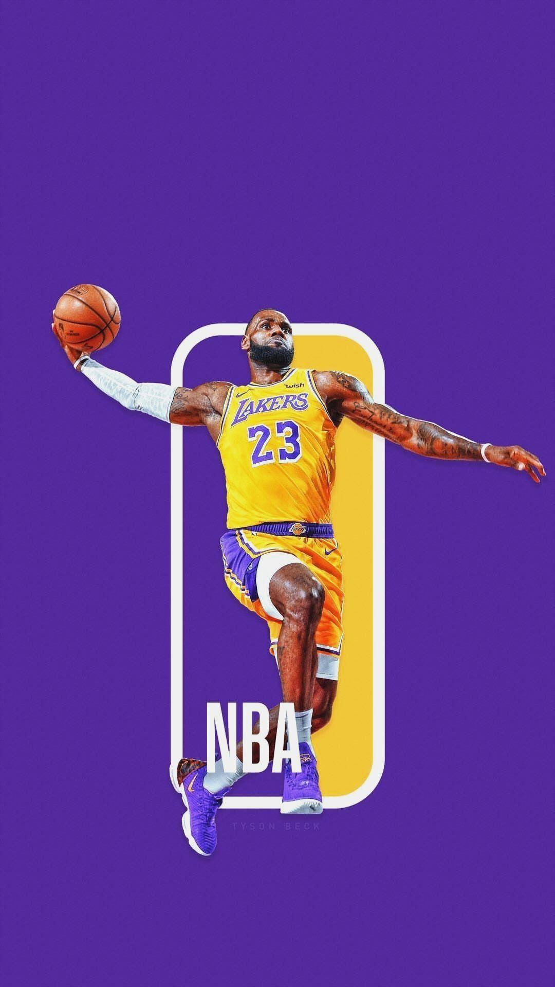 1080x1920 Lakers Logo and People Wallpaper