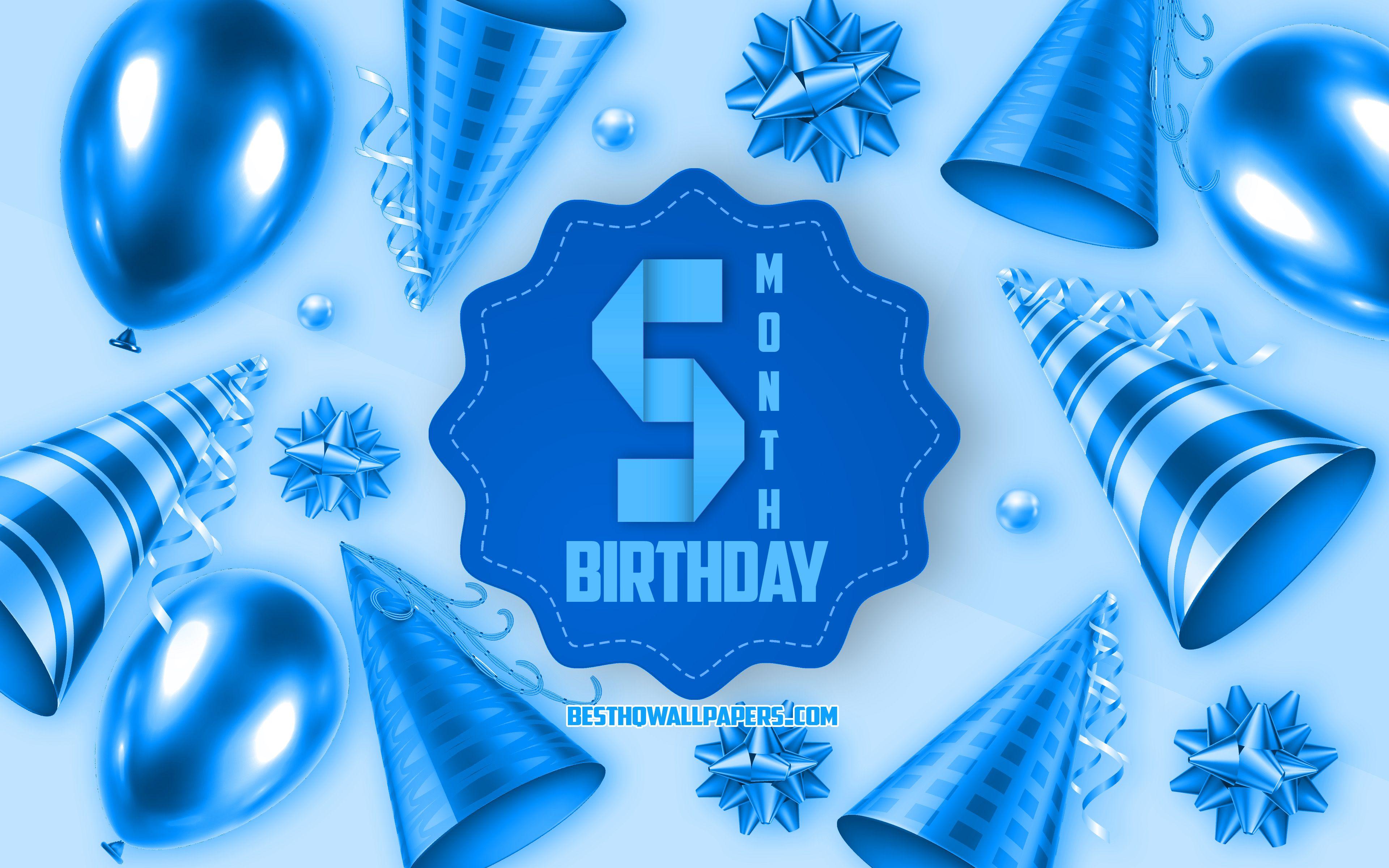 3840x2400 Download wallpaper Happy 5 Month Birthday, Greeting Card, 5 Month