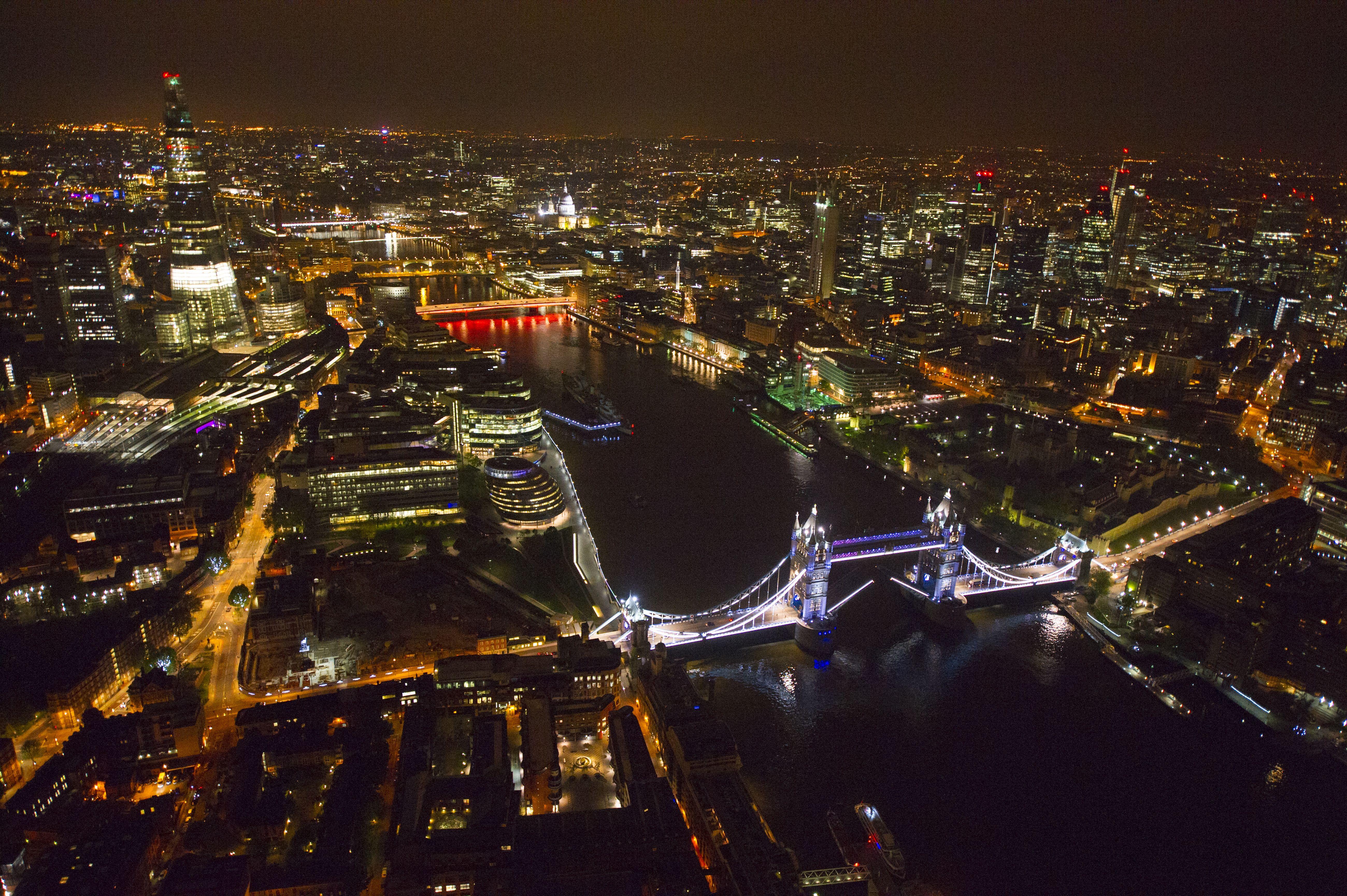 5200x3460 Photo: A Lovely Aerial Photo of London Taken At Night For Your