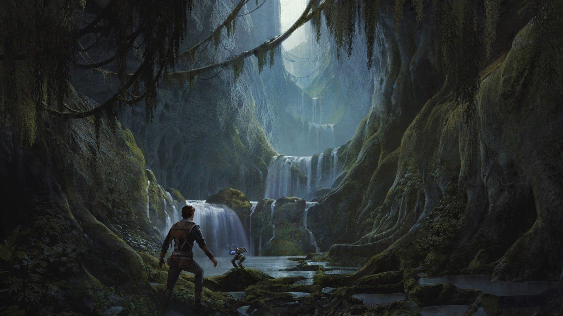 1920x1080 Download 1920x1080 Star Wars Jedi: Fallen Order, Waterfall, Scenic