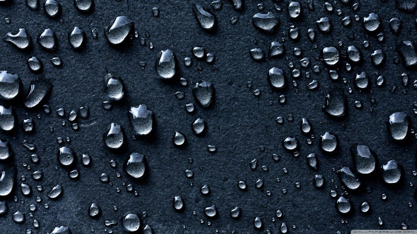 1366x768 Water Drops Dark Background Ultra HD Desktop Background Wallpaper