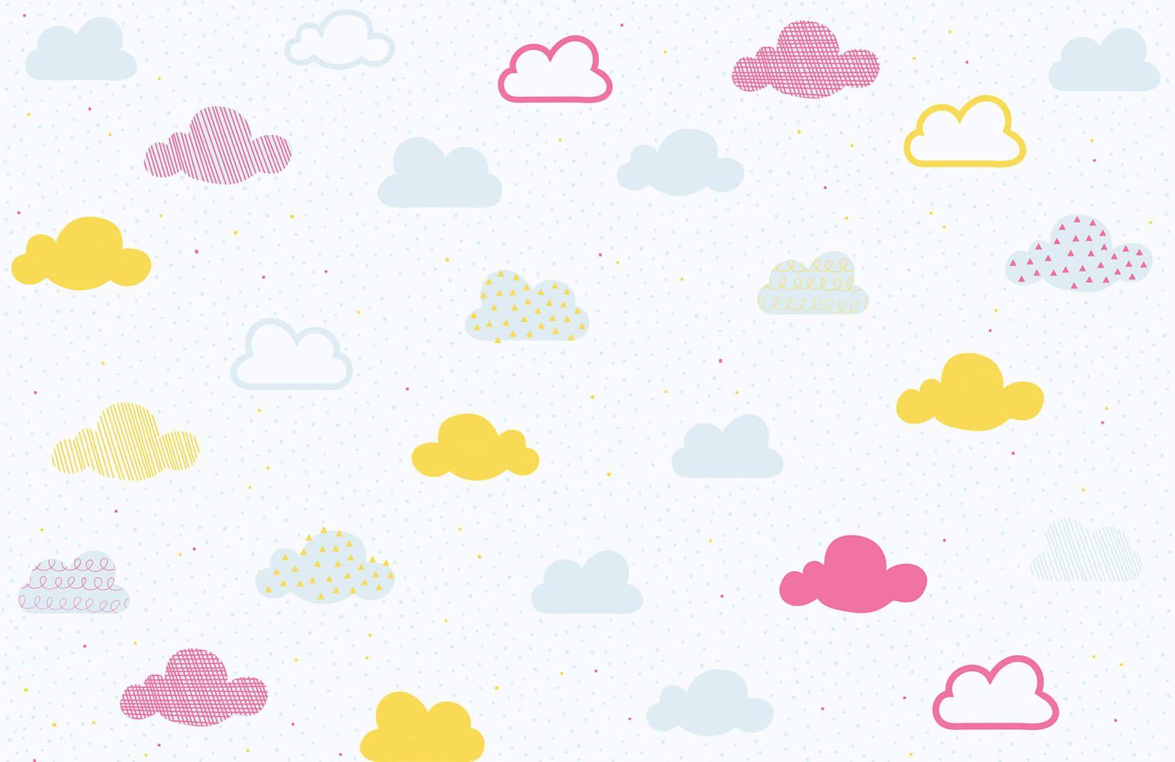 1650x1070 Bright Pastel Cloud Pattern Wallpaper Mural