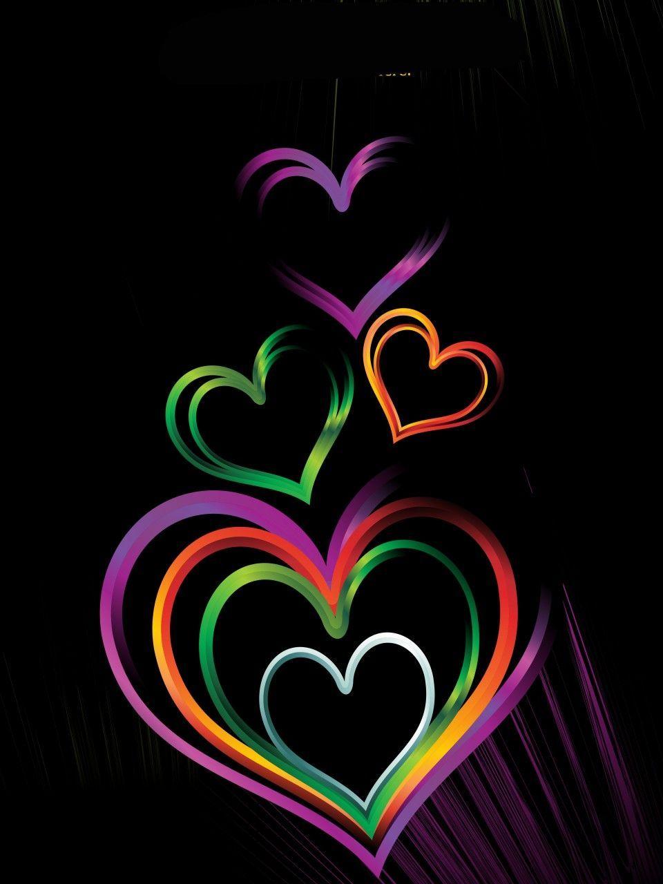 Colorful Hearts background colorful heart corazones love HD wallpaper   Peakpx