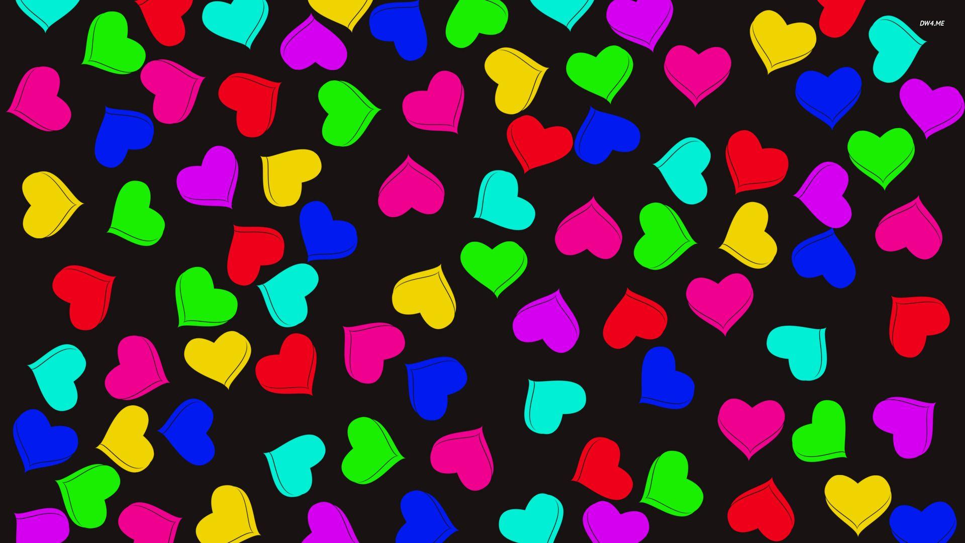 1920x1080 Free download Download Colorful hearts wallpaper [1920x1080]
