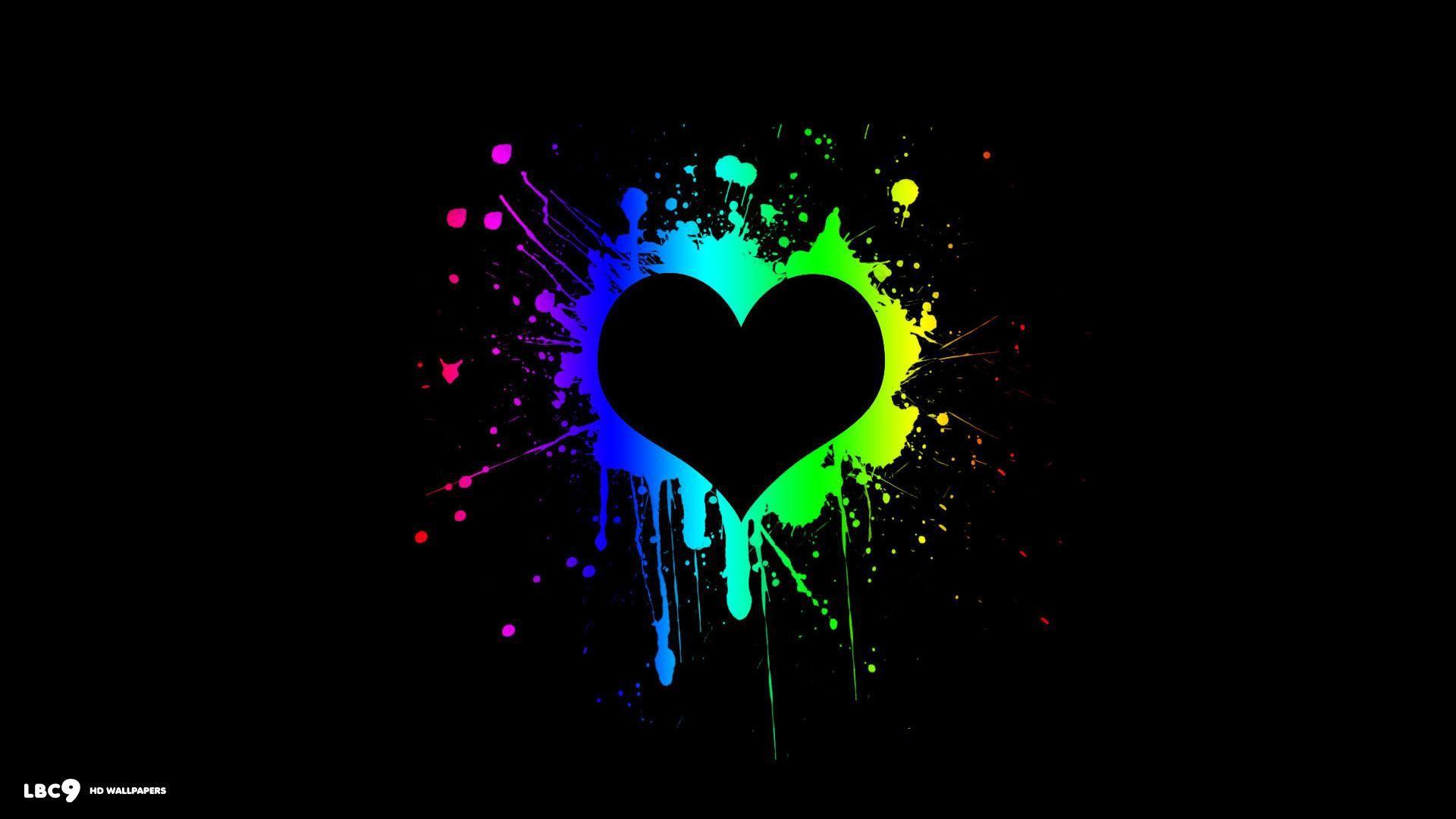 1920x1080 Colorful Hearts Wallpaper