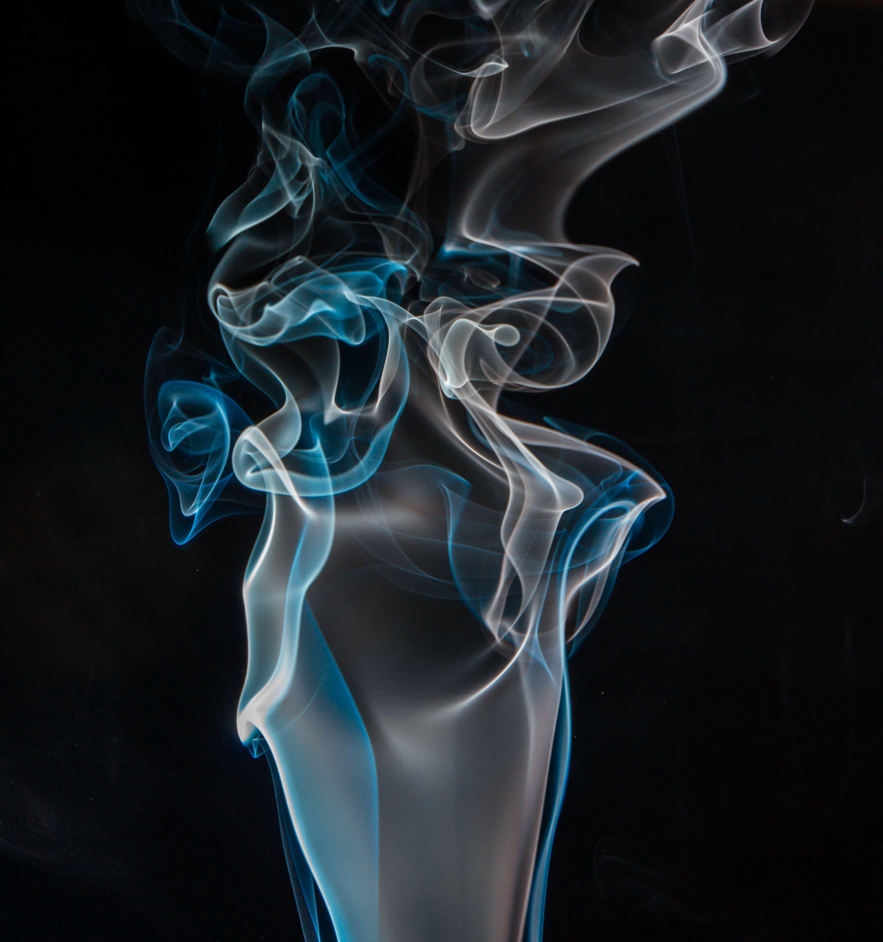 3456x3686 Blue and White Smoke Digital Wallpaper · Free