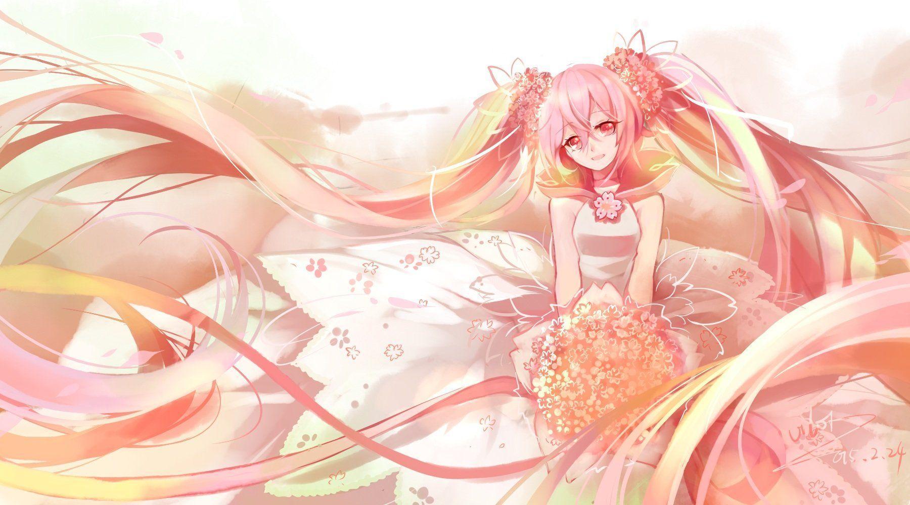 1800x1000 Sakura Miku Wallpaper