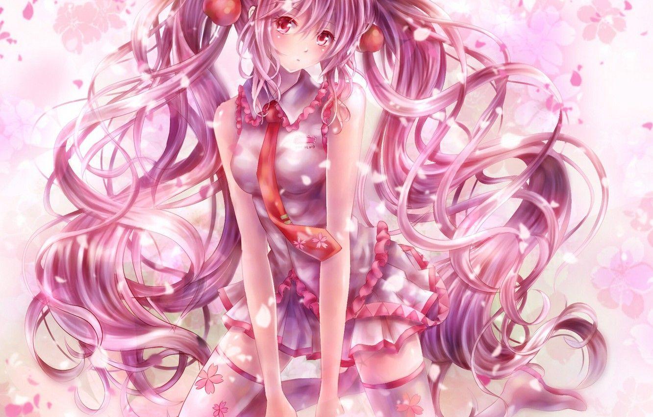 1332x850 Wallpaper spring, stockings, tie, vocaloid, Hatsune Miku, Vocaloid