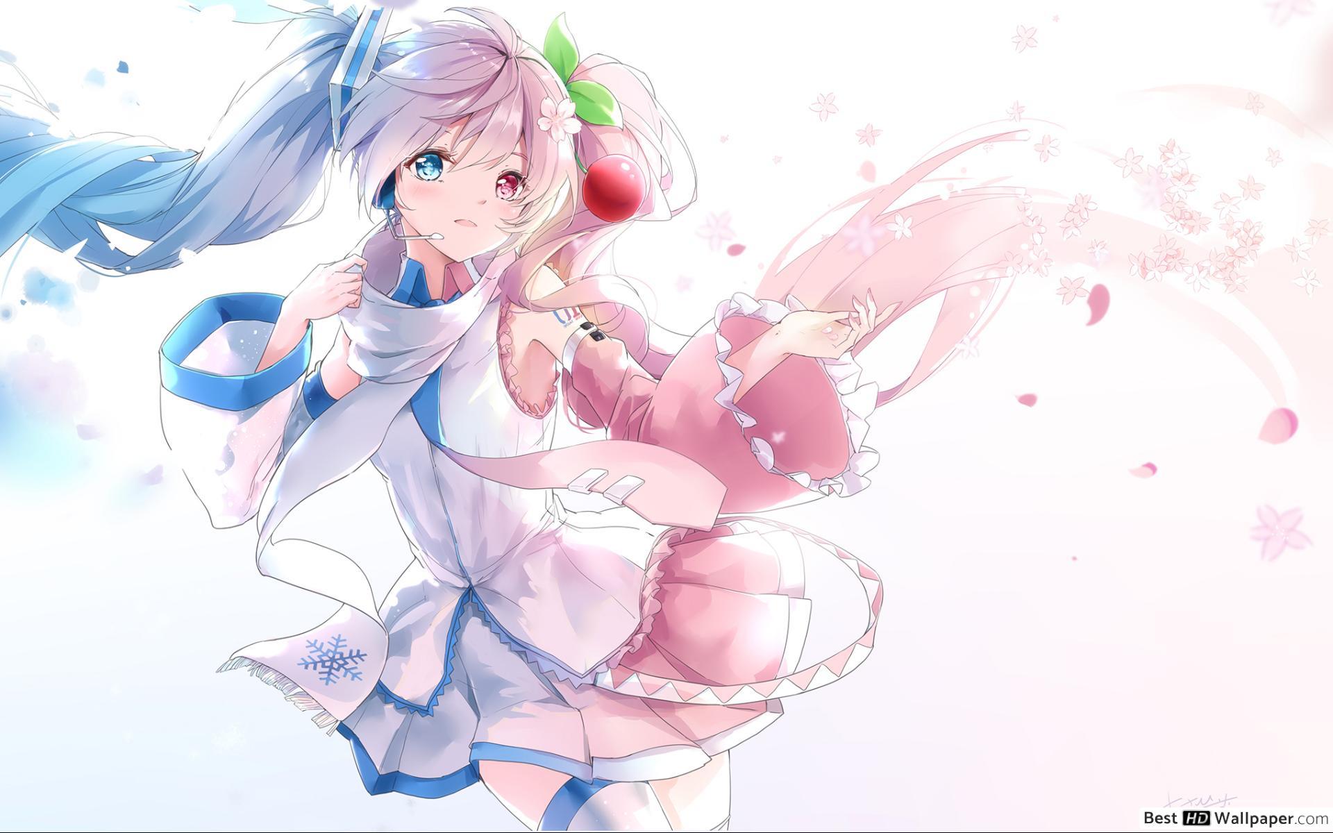 1920x1200 Hatsune Miku blue and pink HD wallpaper download