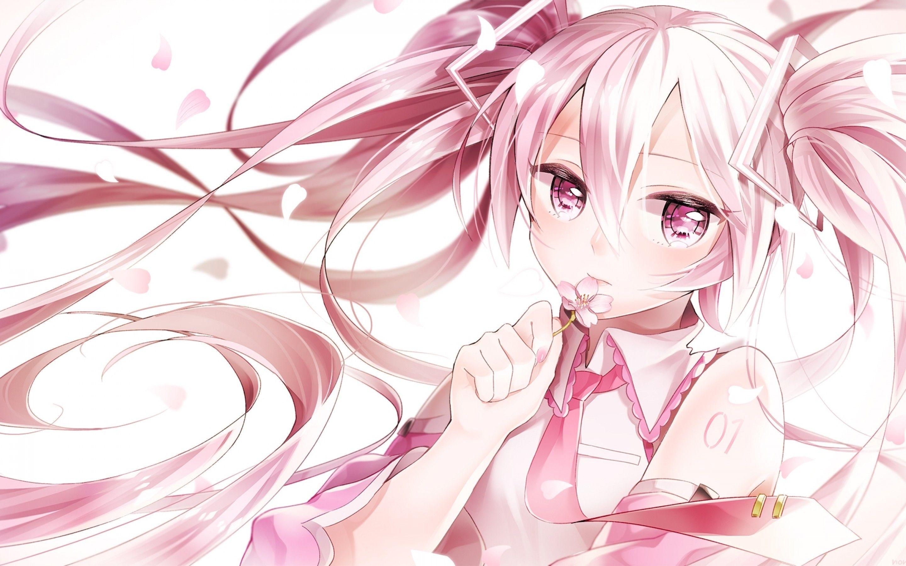 2880x1800 Download 2880x1800 Sakura Miku, Pink Hair, Vocaloid, Hatsune Miku