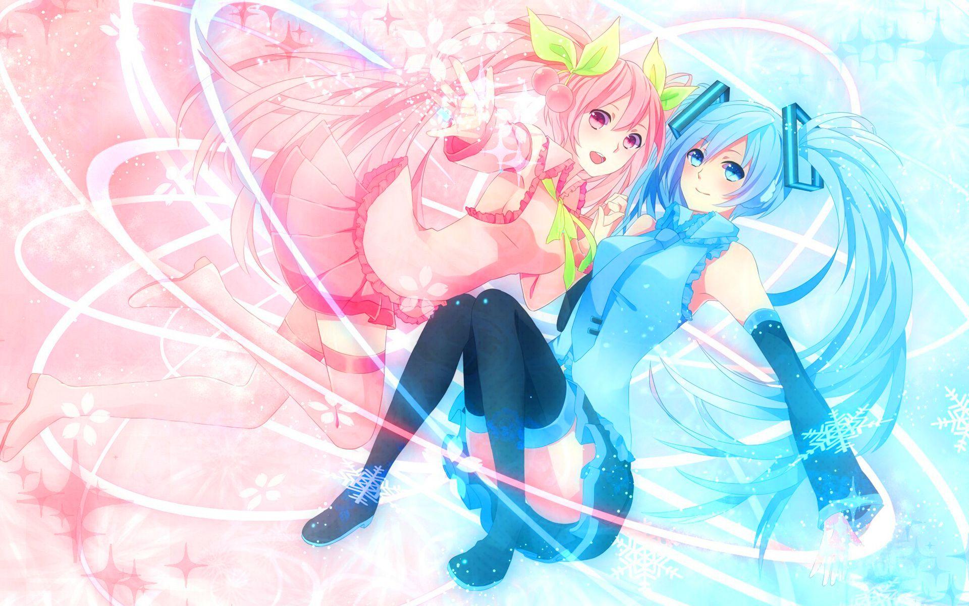 1920x1200 Sakura Miku and Hatsune Miku
