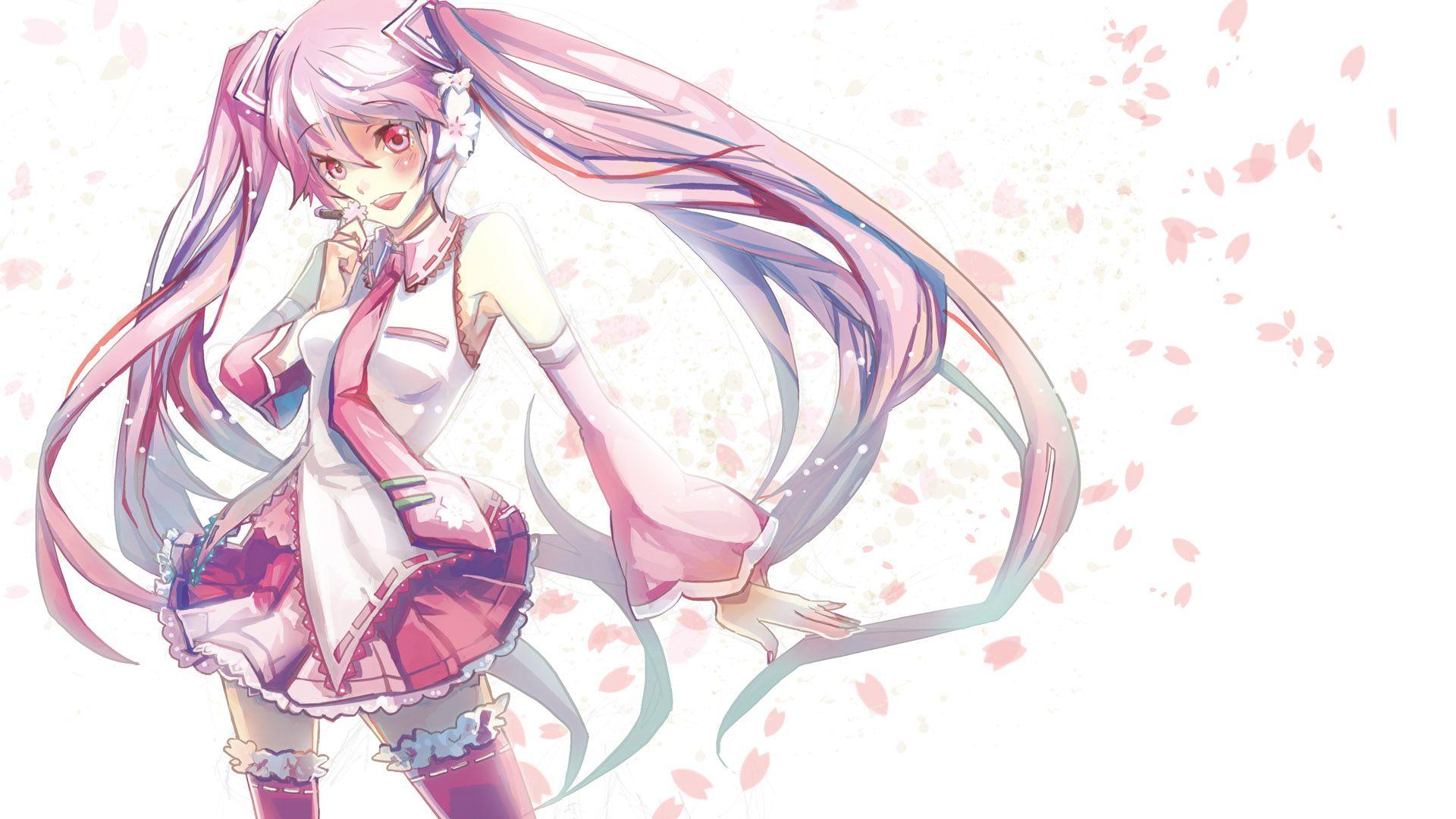1920x1080 Sakura Miku Wallpaper