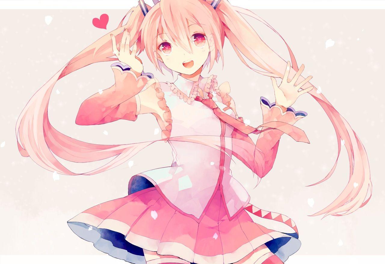 1280x880 hatsune miku long hair pink hair red eyes saekitch sakura miku