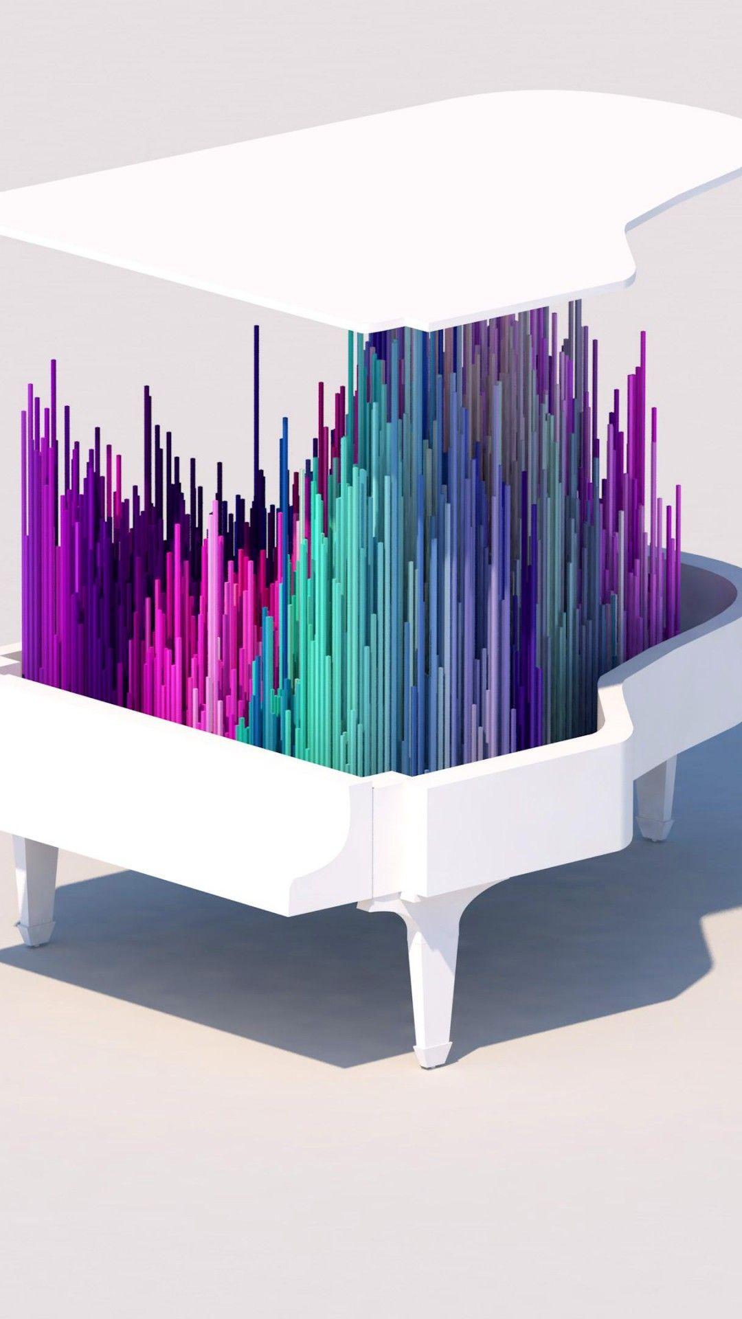 1080x1920 Wallpaper piano, 4k, 5k, iphone wallpaper, low poly, abstract