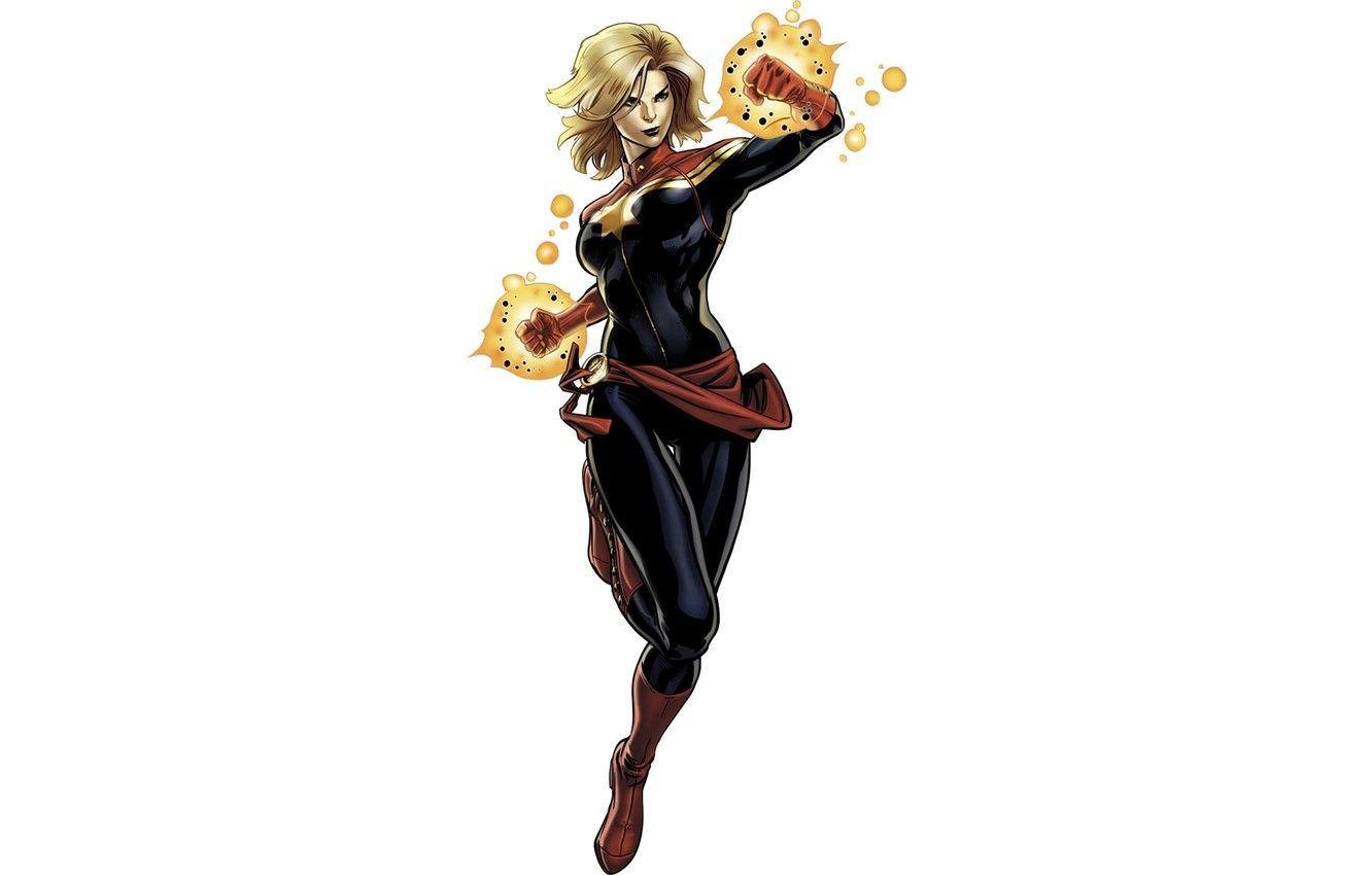 1332x850 Wallpaper white background, Marvel, comic, Ms. Marvel, Carol