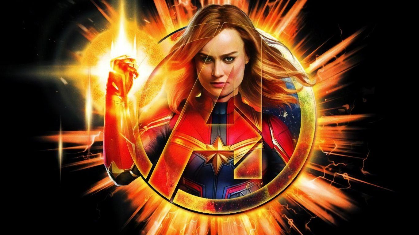 1366x768 Download Avengers: Endgame, Captain Marvel, artwork, 2018