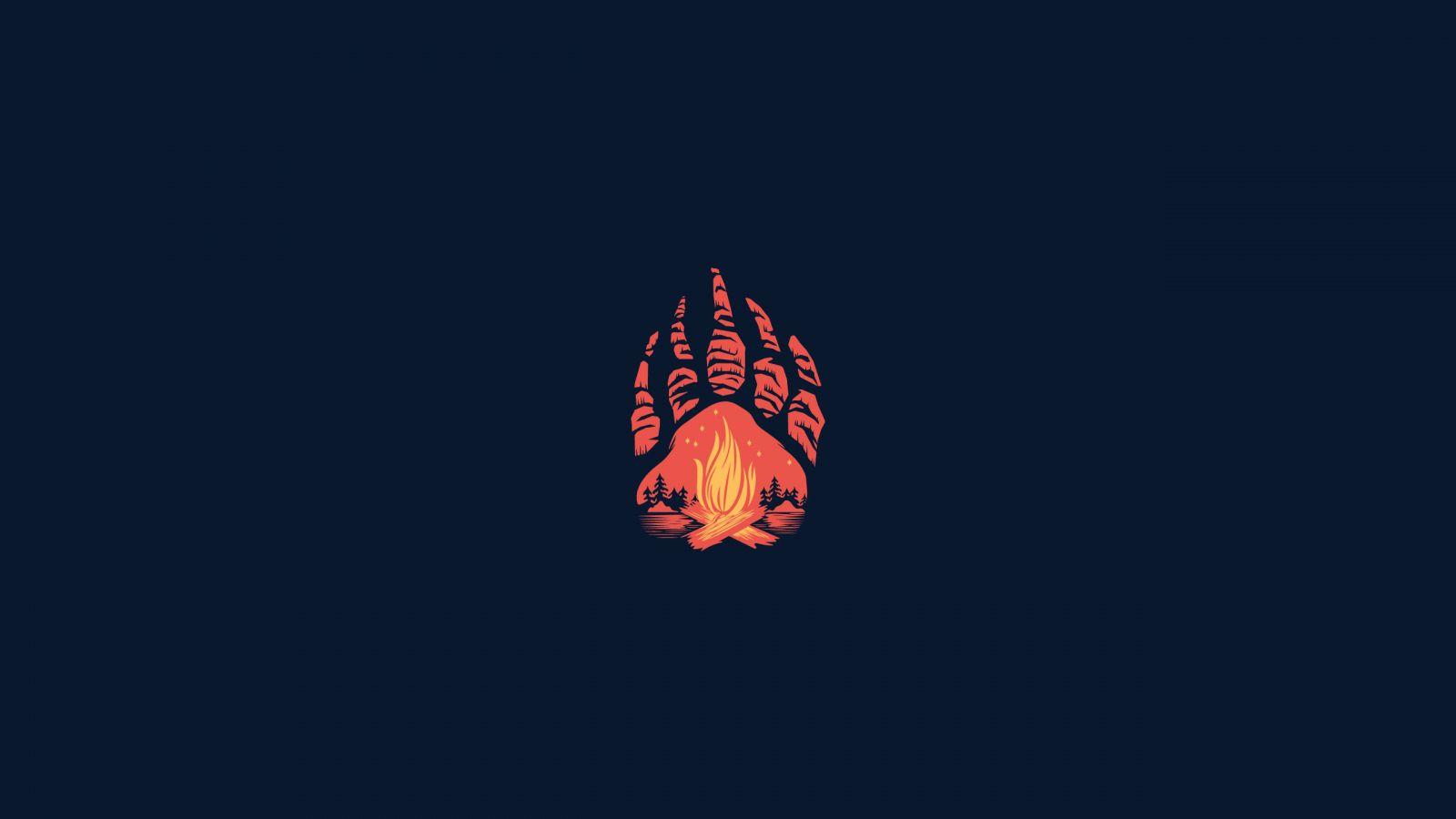 1600x900 Download 1600x900 wallpaper paws, campfire, minimal, abstract