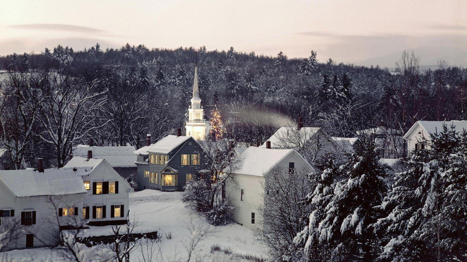 1920x1080 Swiss Village In The Snow HD desktop wallpaper : Widescreen : High