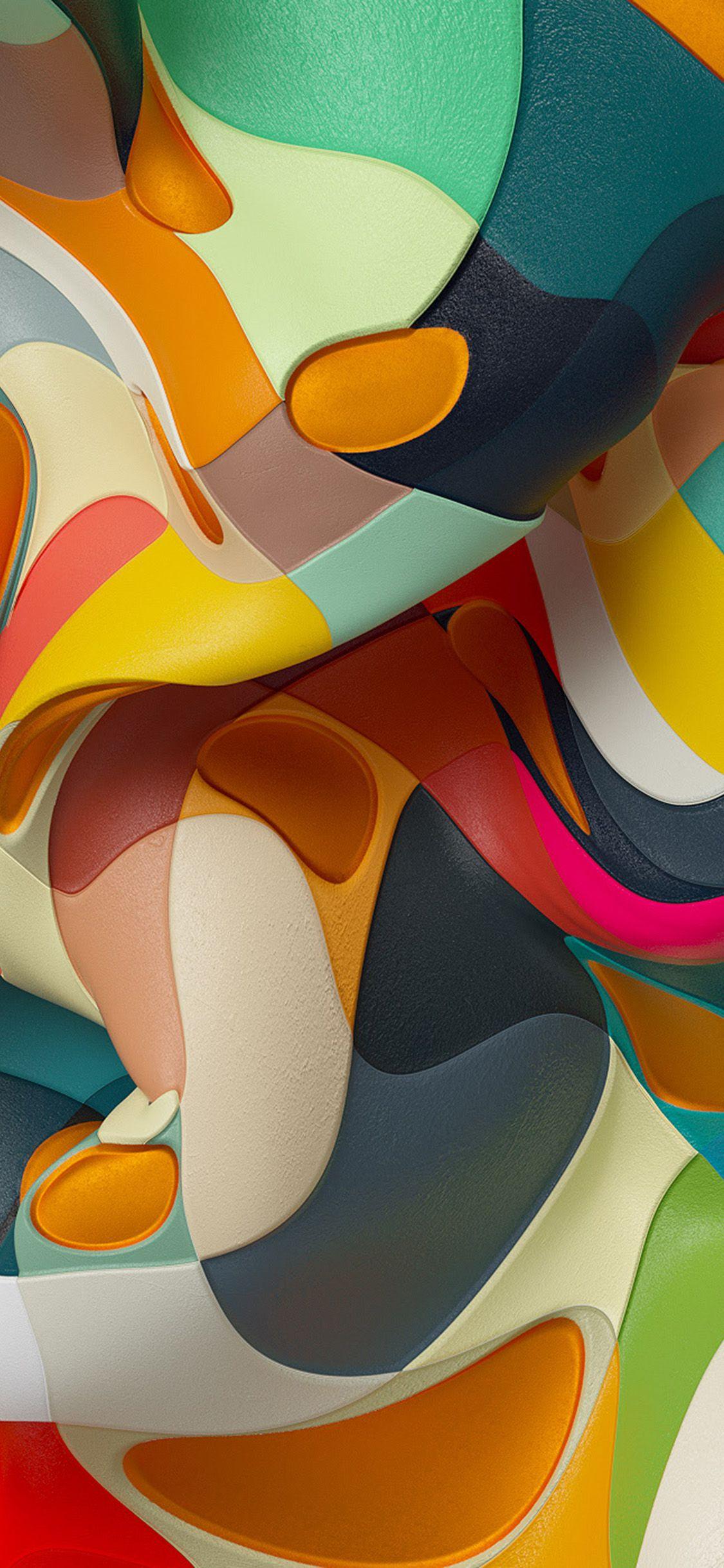 1125x2436 3D Abstract Color Dannyivan Pattern Background Wallpaper
