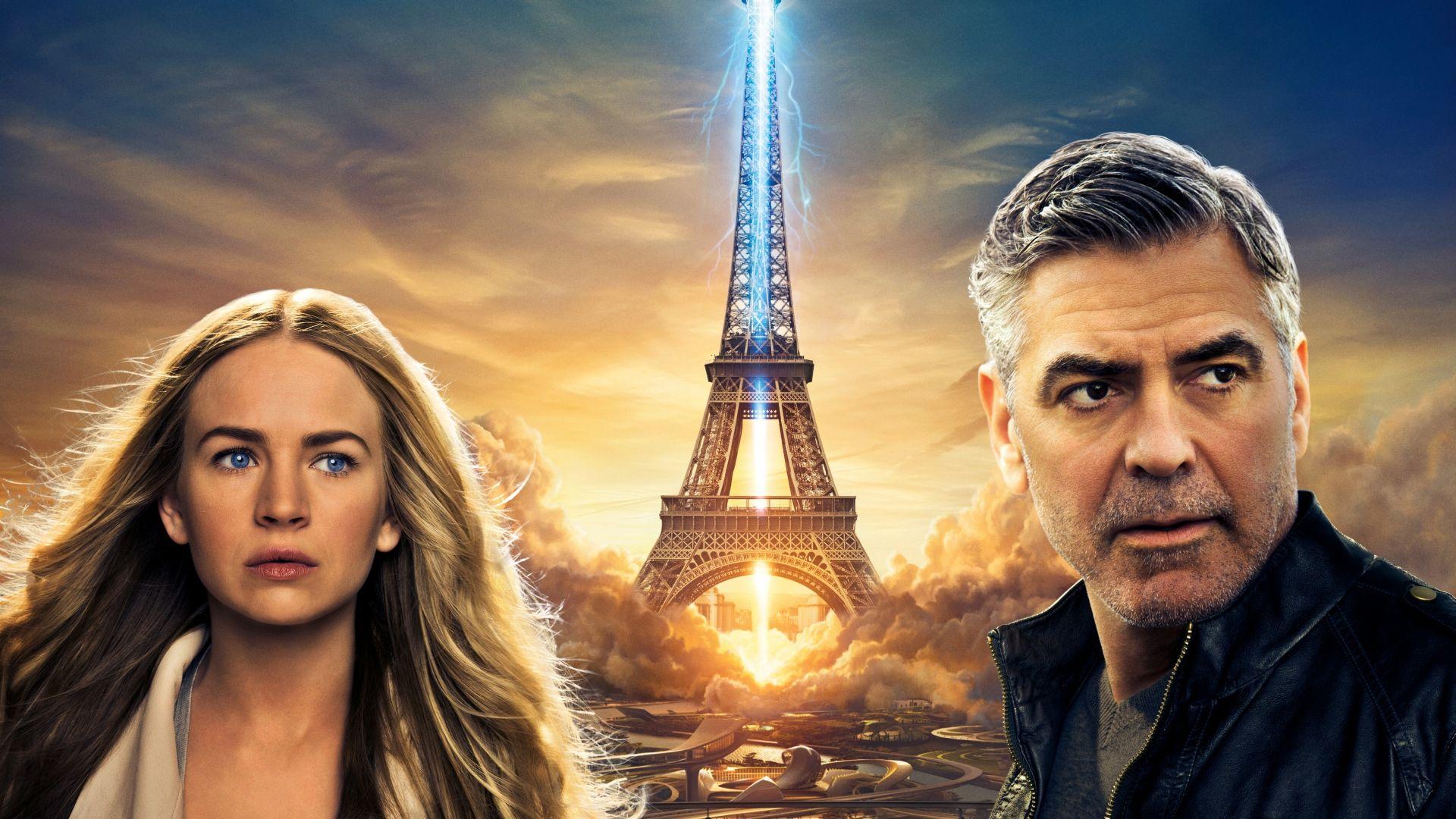 1920x1080 Full HD Wallpaper tomorrowland eiffel tower dust main characters