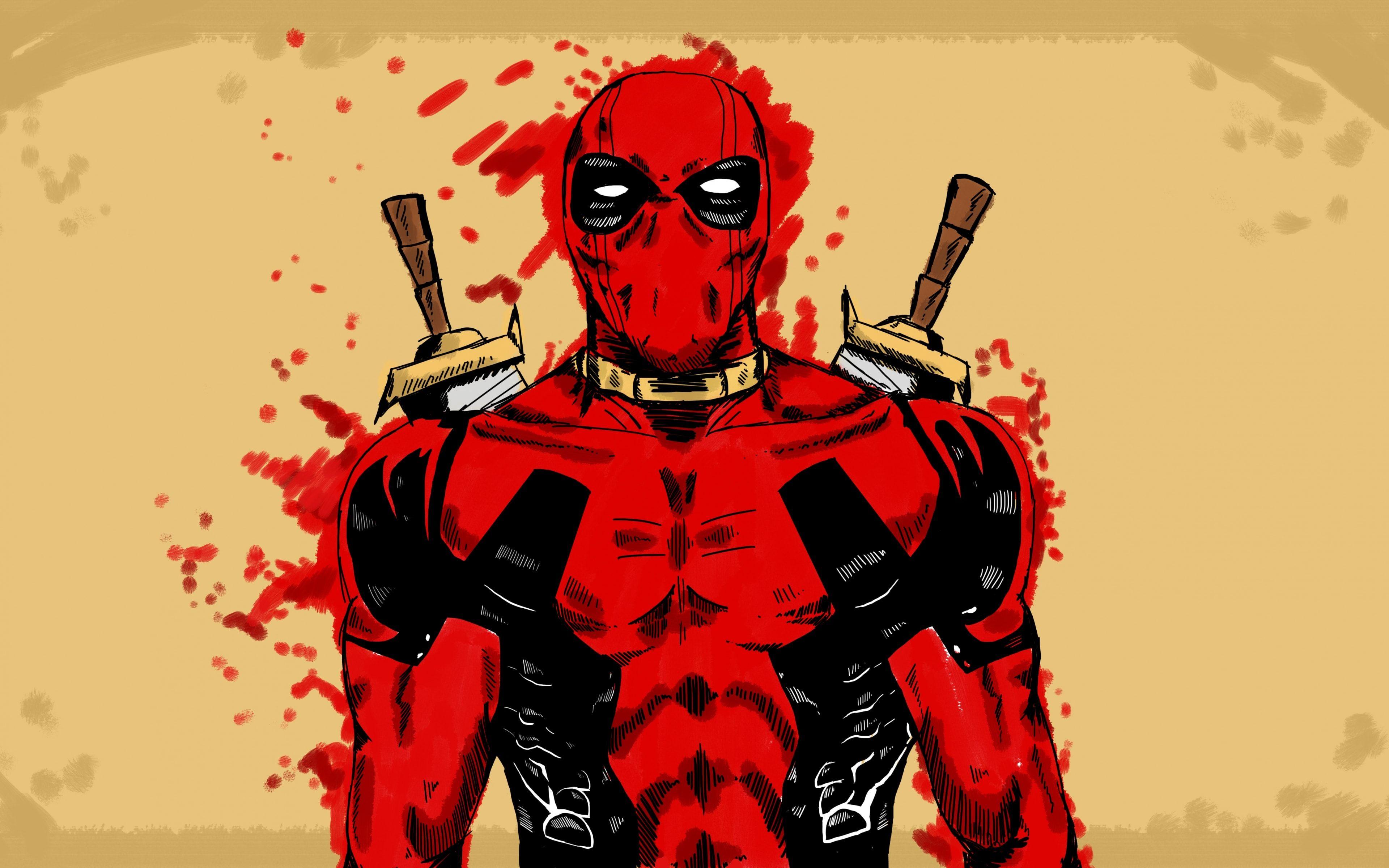 3840x2400 Superhero Deadpool Marvel Comics Art Wallpaper