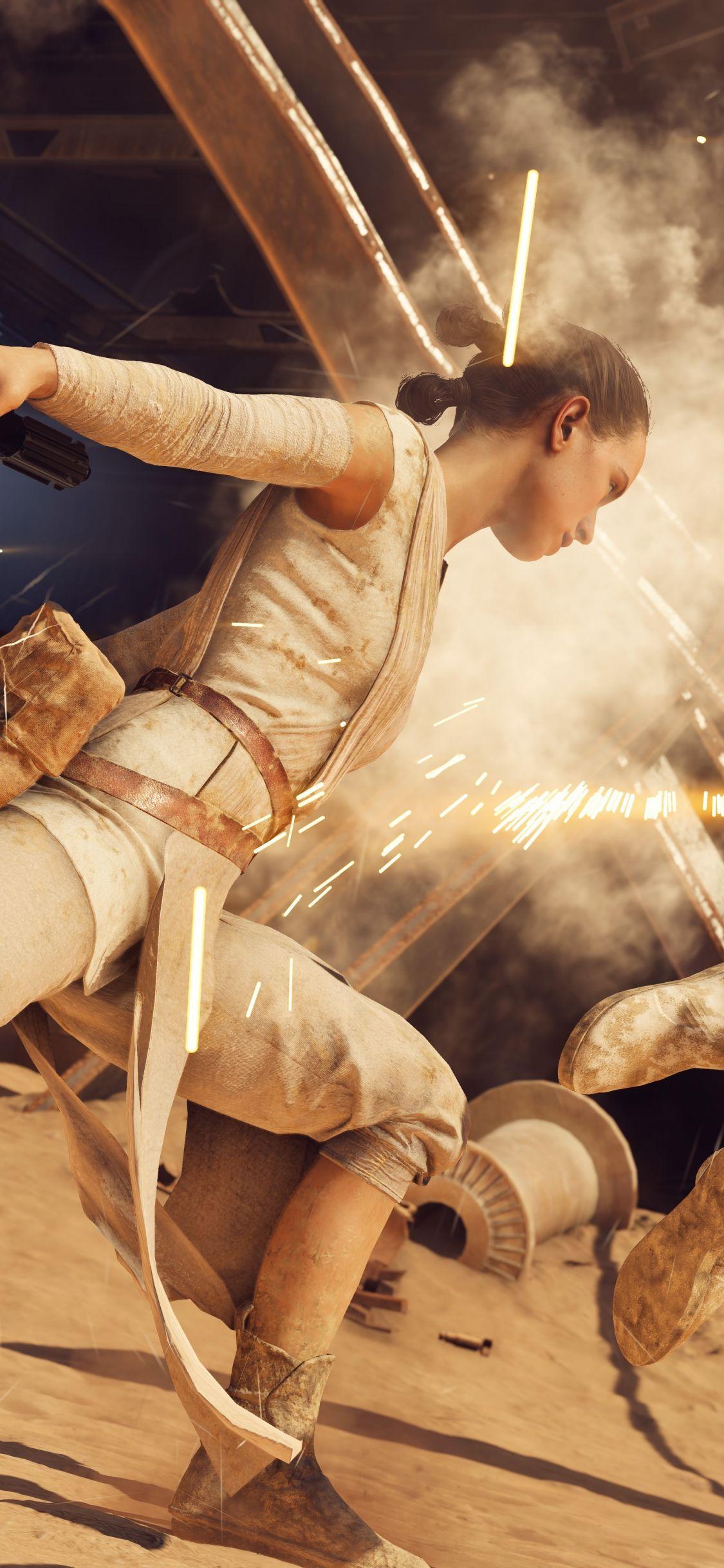 1125x2436 Download 1125x2436 wallpaper rey, star wars battlefront ii, video