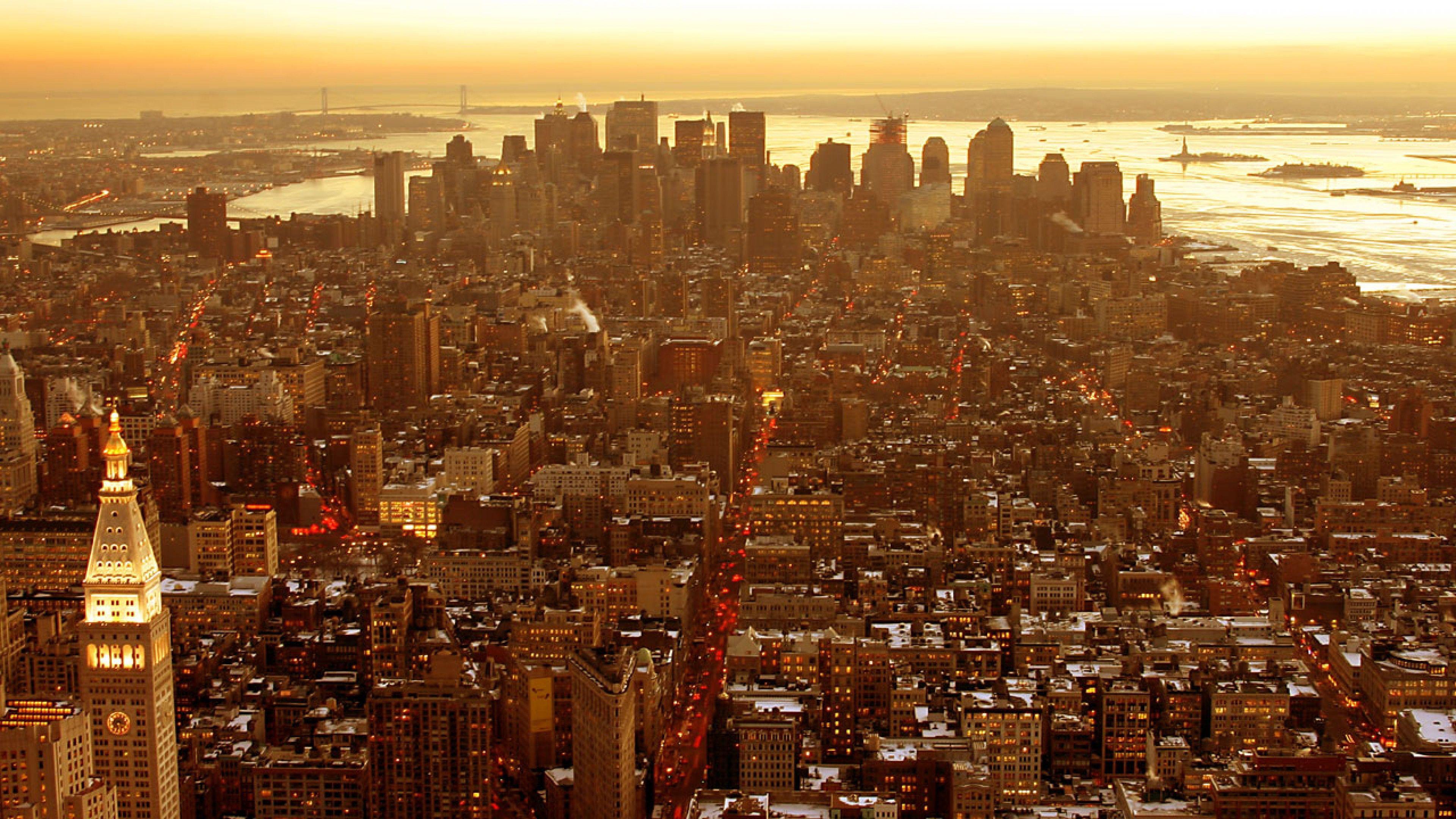 3840x2160 New York City Drone HD Wallpaper 4K Ultra HD Wallpaper