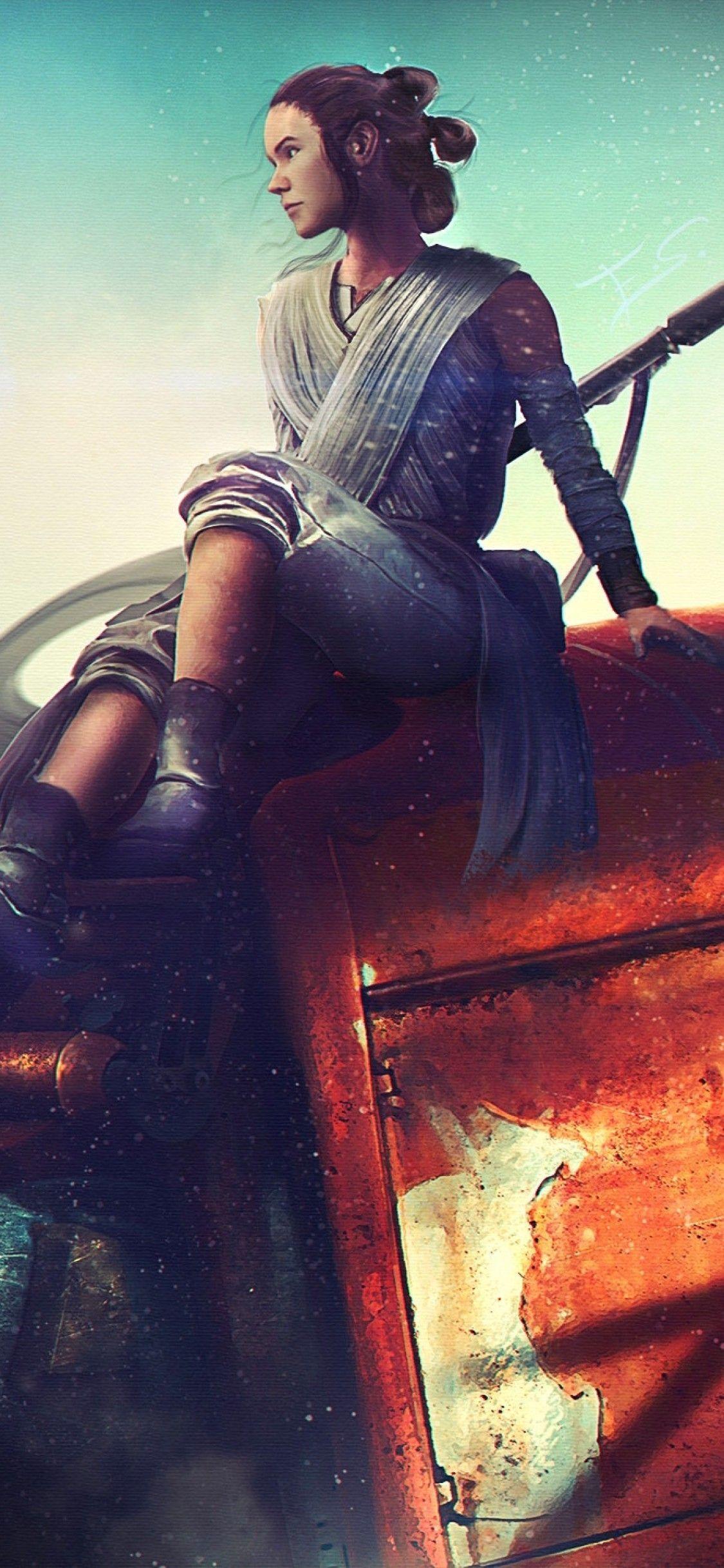 1125x2436 Download 1125x2436 Star Wars, Rey, Bb Artwork Wallpaper