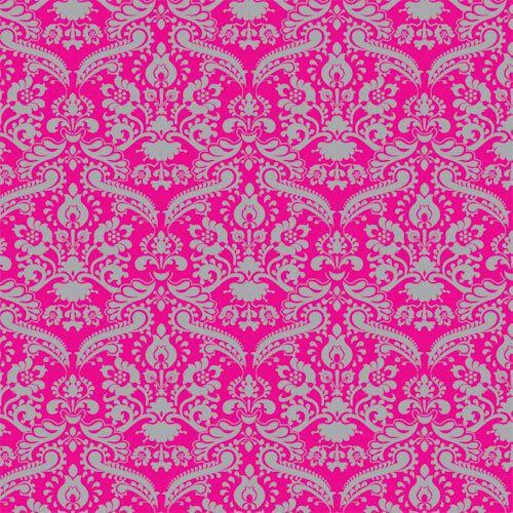 1000x1000 Amazing The Dolls House Emporium Bright Pink U Silver Damask
