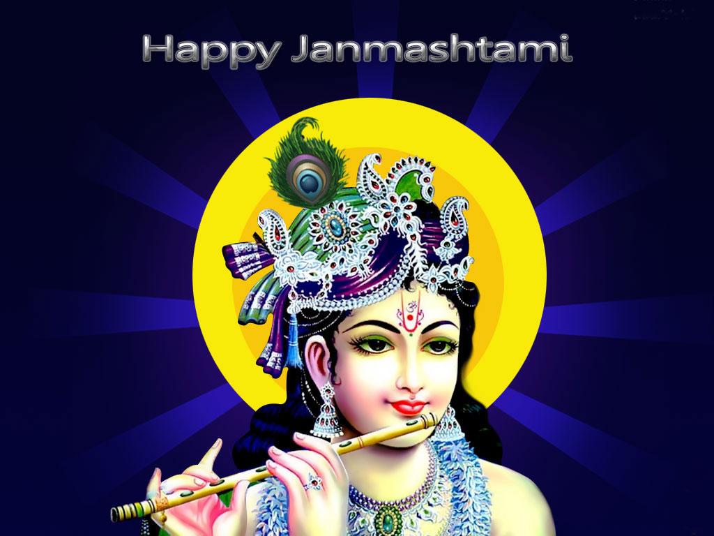 1024x768 FREE Download Happy Janmashtami Wallpaper