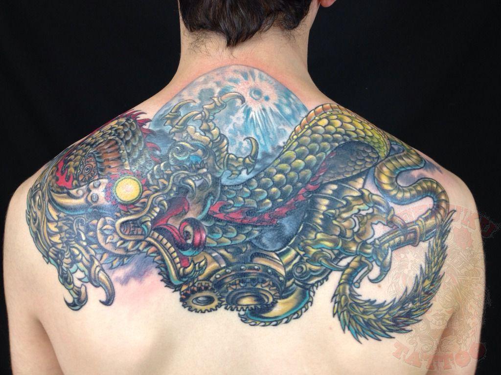 1024x768 Johnythief:steampunk Japanese Dragon Coverup Of A Large Swastika