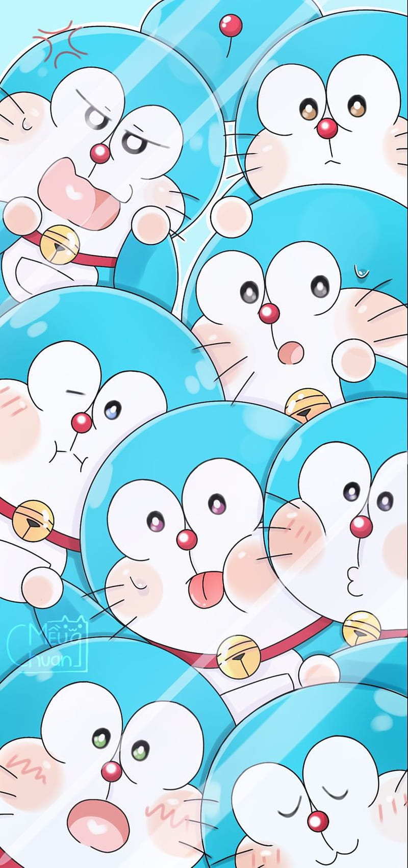 800x1702 Doremon, blue, cartoon, cute, HD phone wallpaper