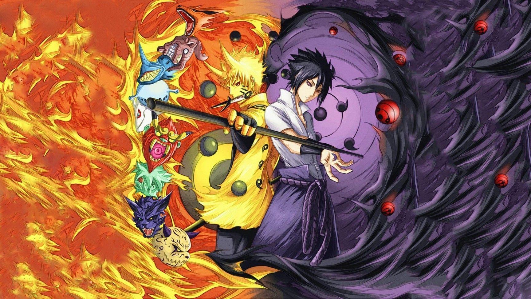 1728x972 Naruto And Sasuke hình nền