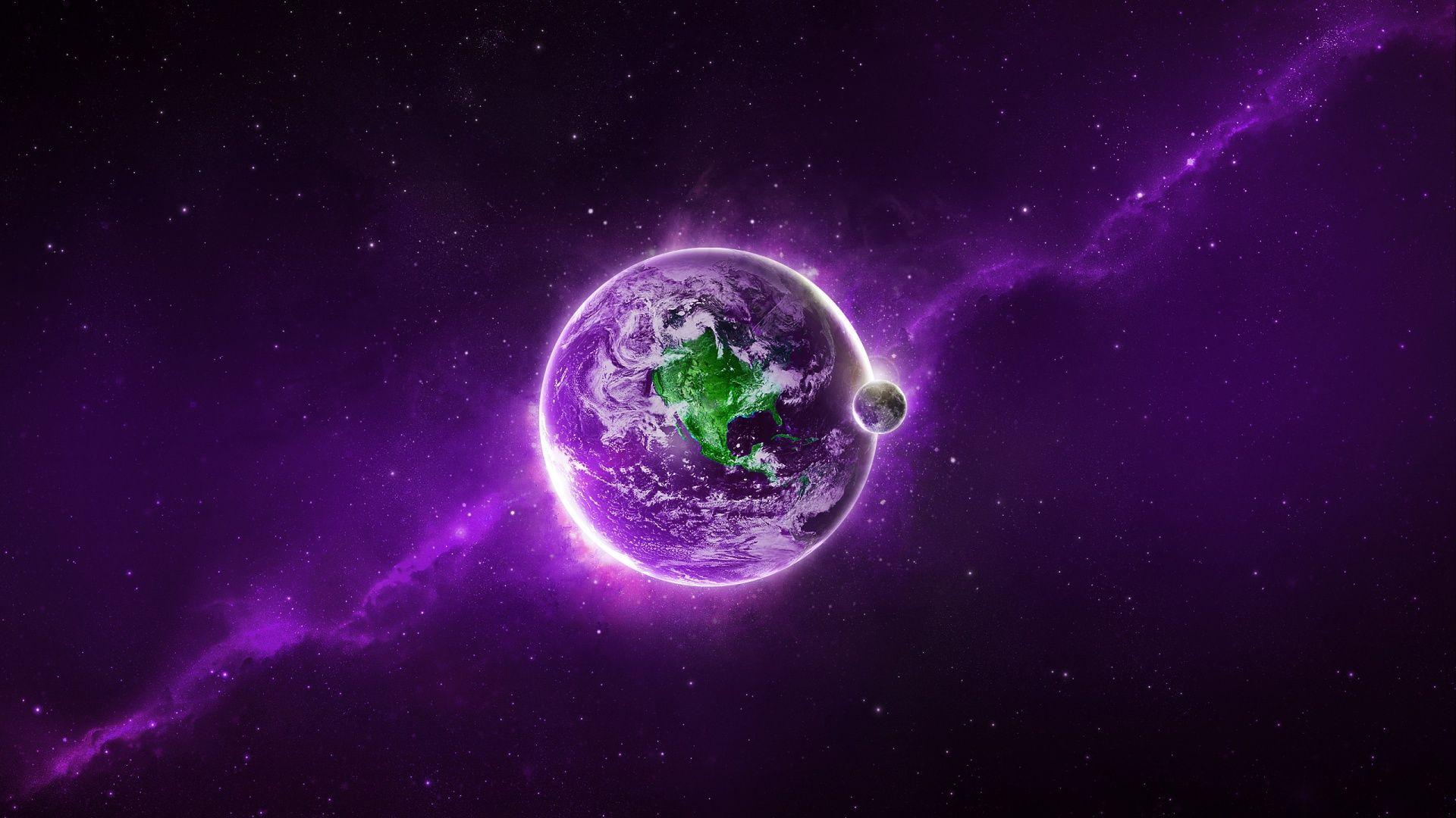1920x1080 Purple Space Planet desktop PC and Mac wallpaper