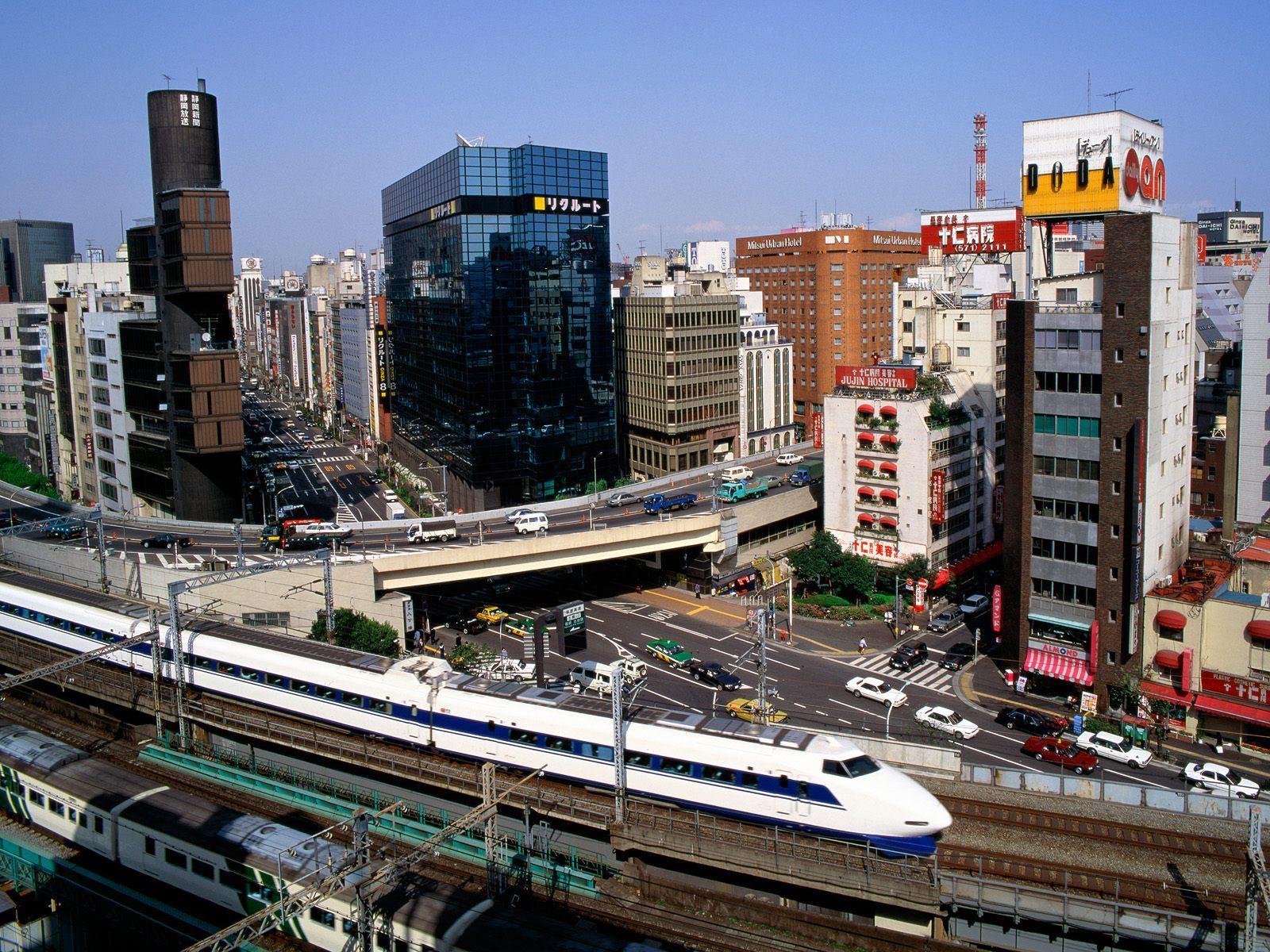 1600x1200 Bullet Train, Ginza District, Tokyo, Japan < Travel < Life < Desktop Wallpaper
