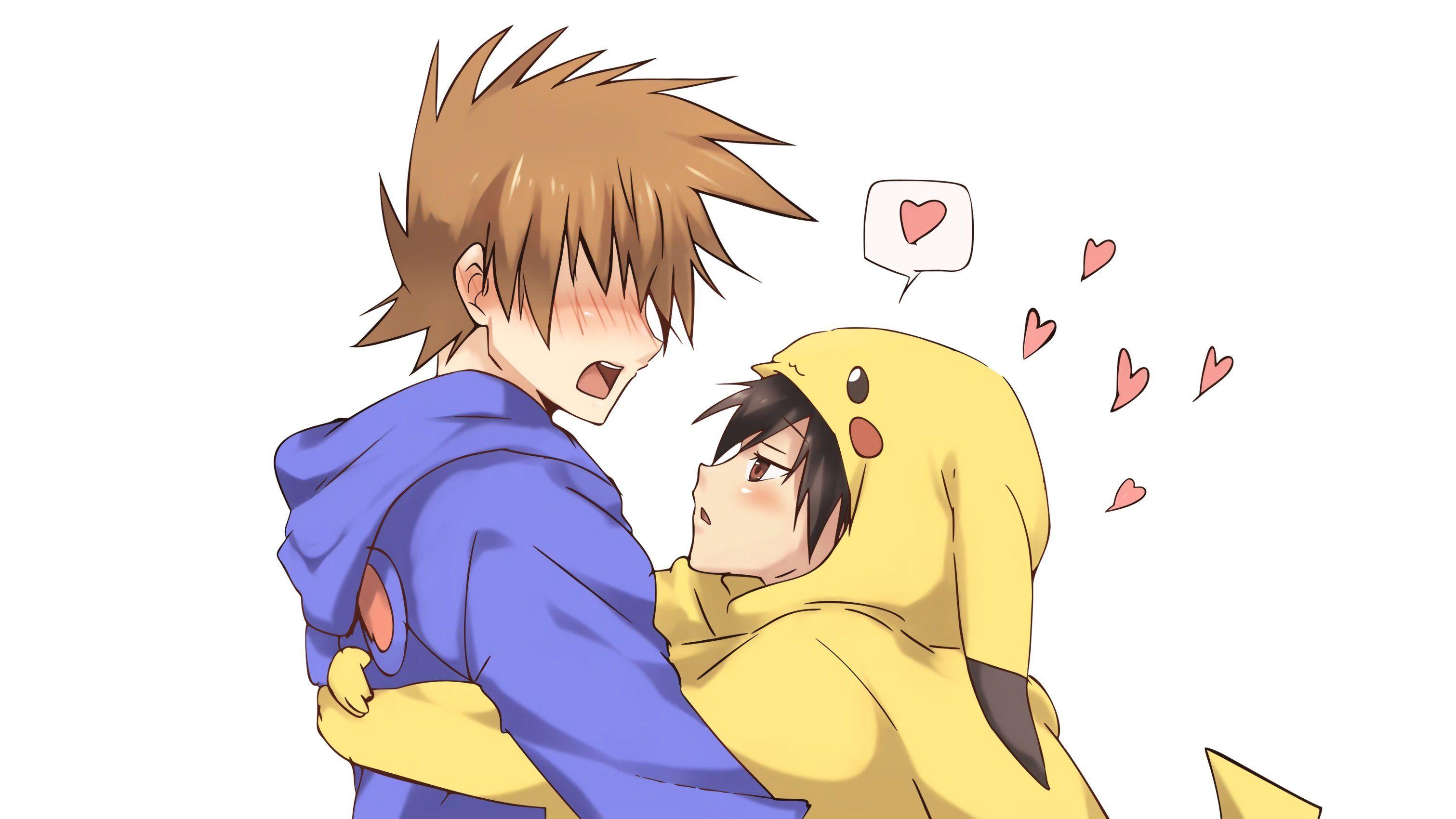 3022x1700 Male blush cosplay hoodie male maruki (punchiki) ookido green