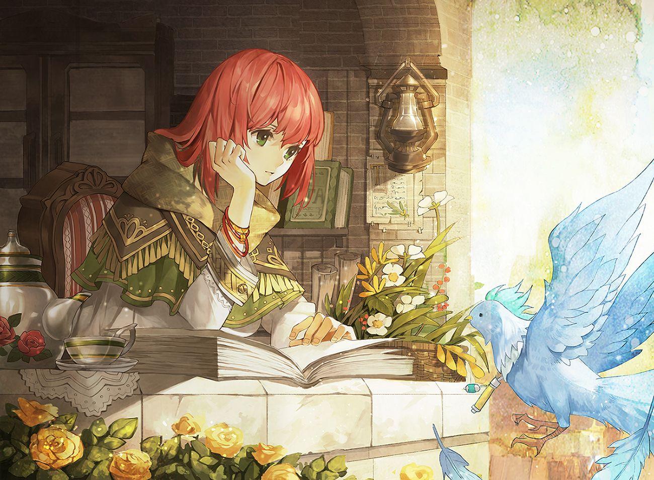 1300x953 redhead, green eyes, anime, anime girls, fantasy girl, Snow White