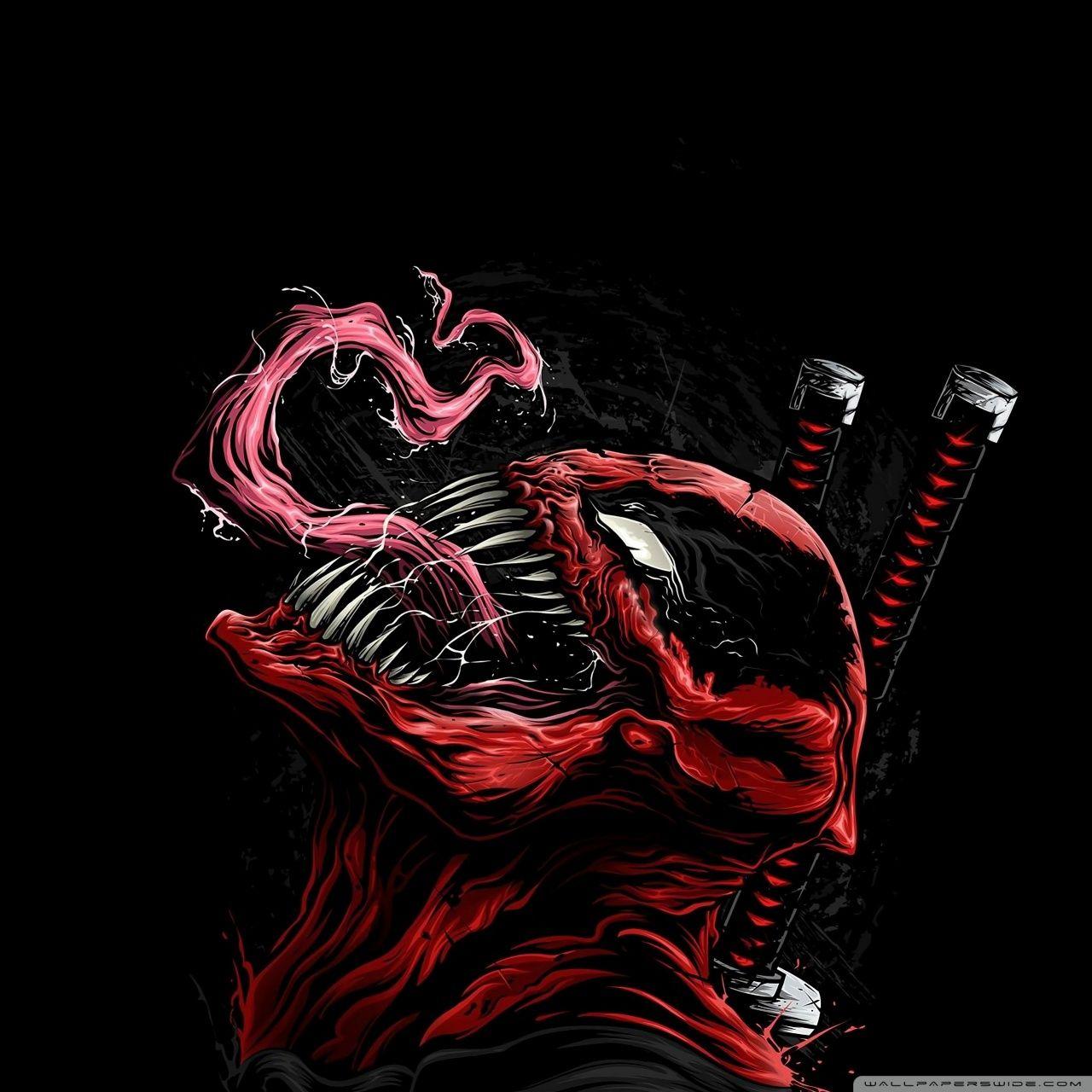 1280x1280 Deadpool Venom Illustration Artwork Comics Ultra HD Desktop