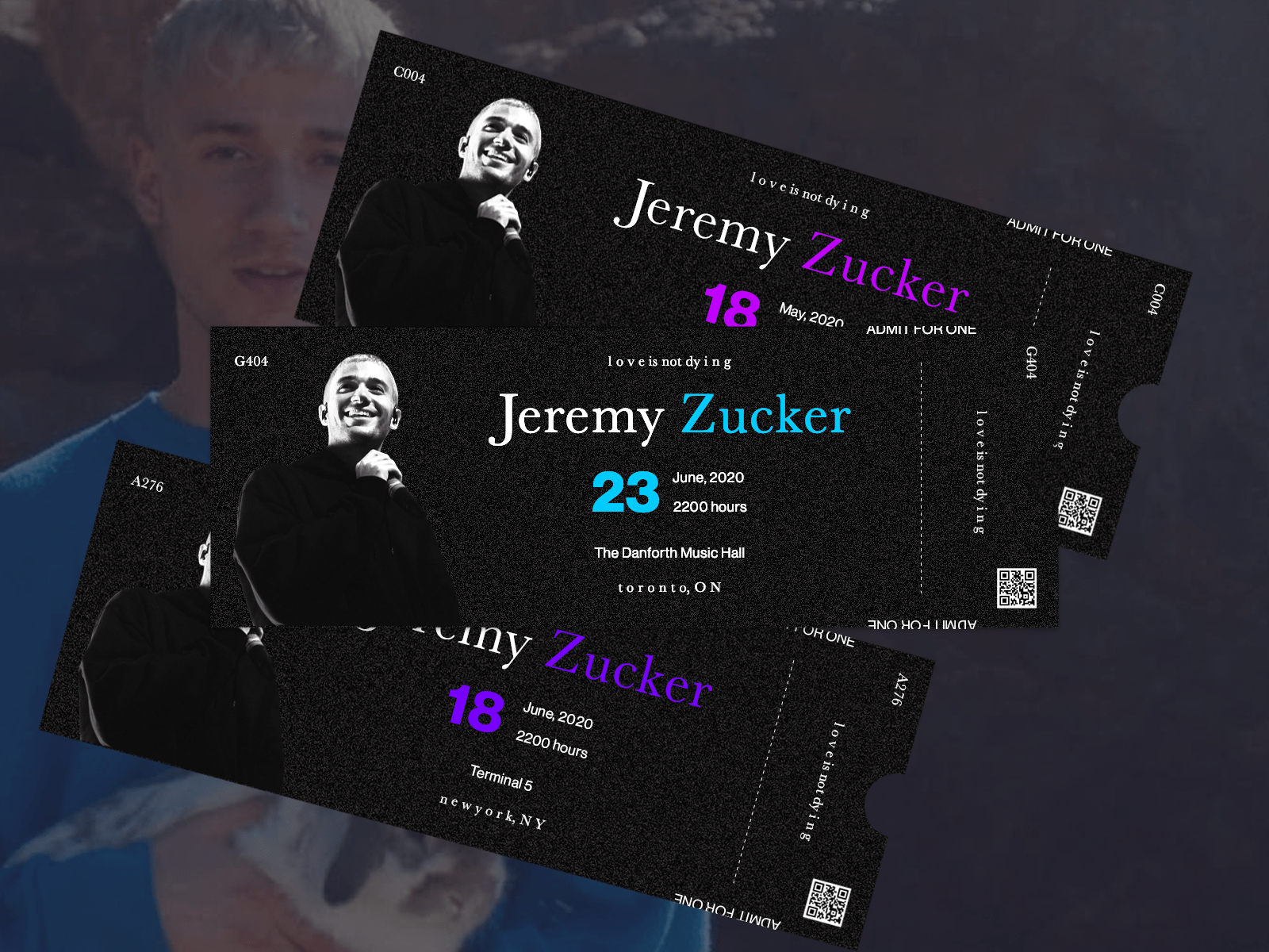 1600x1200 Jeremy Zucker concert tickets concept by Mayur LS on Dribbble