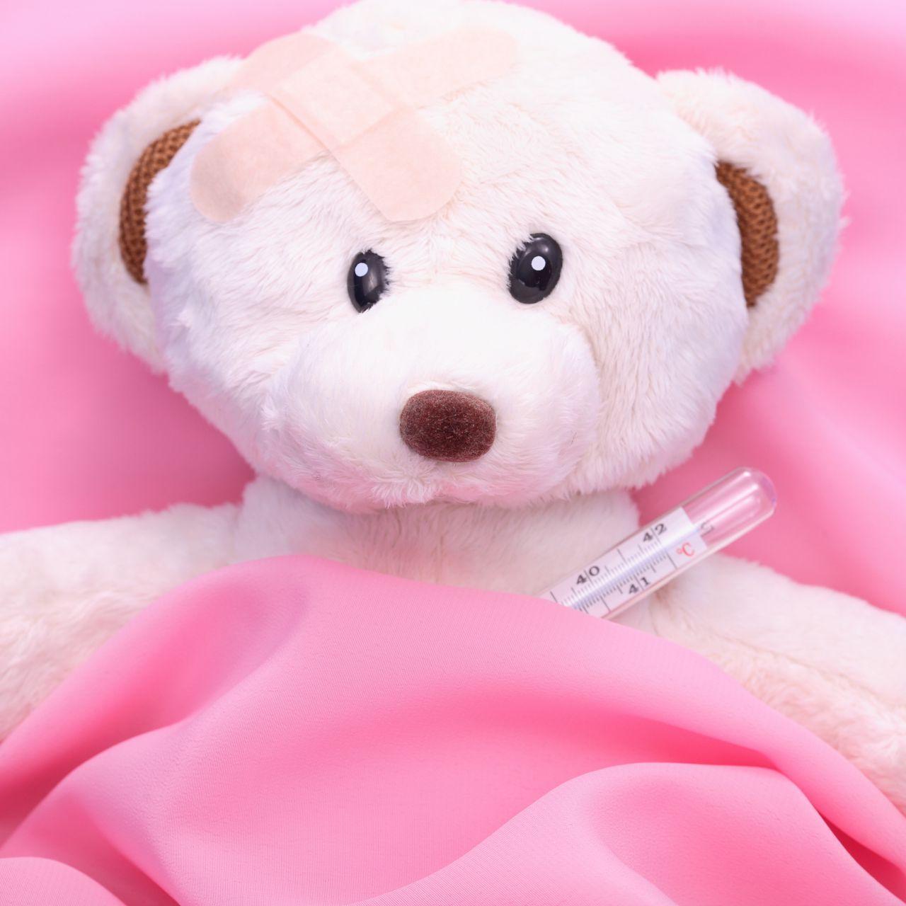 1280x1280 Download wallpaper 1280x1280 toy, teddy bear, thermometer, bed, disease ipad, ipad ipad mini for parallax HD background