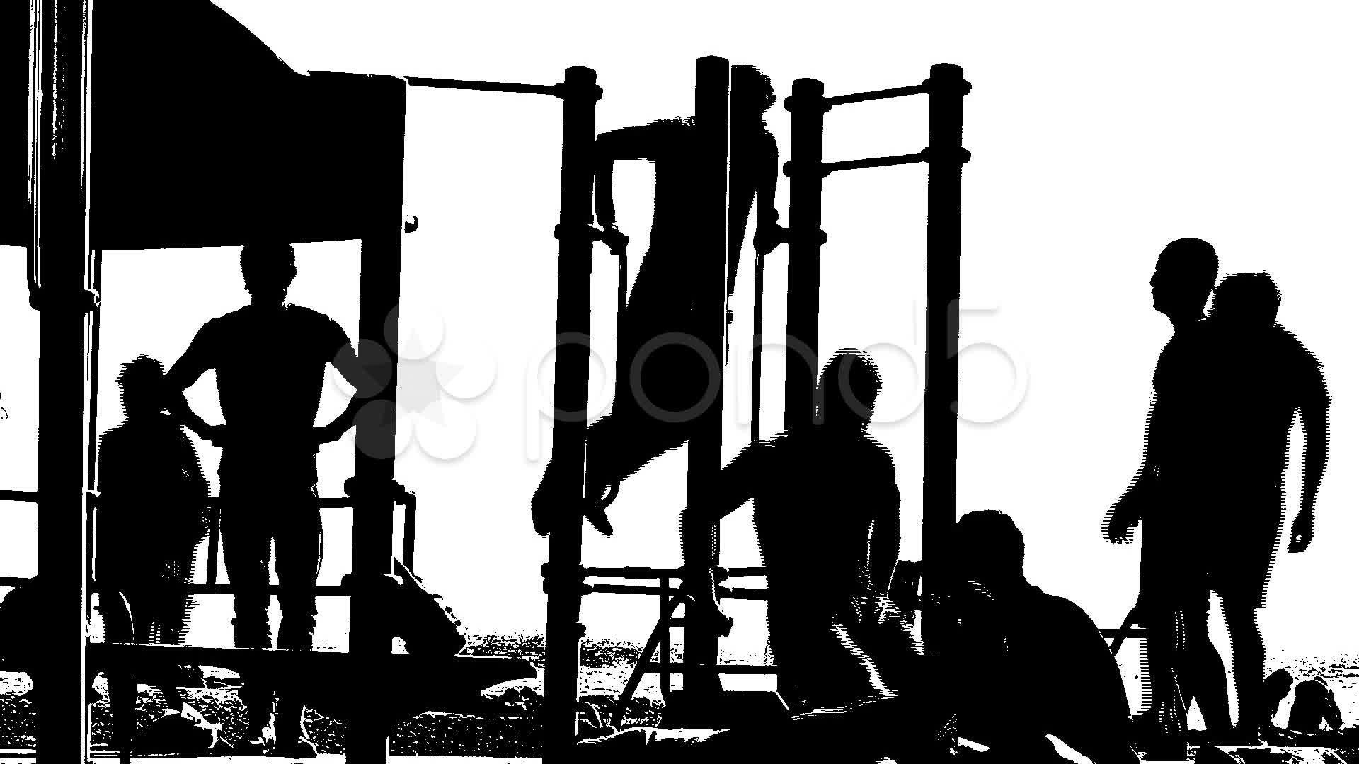 1920x1080 Free download Beach Workout Silhouette Stock Video 20262215 HD