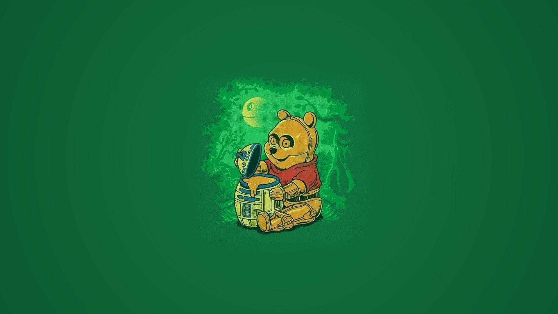 1920x1080 Funny Winnie Pooh Star Wars Crossover Wallpaper Funny for HD 16:9
