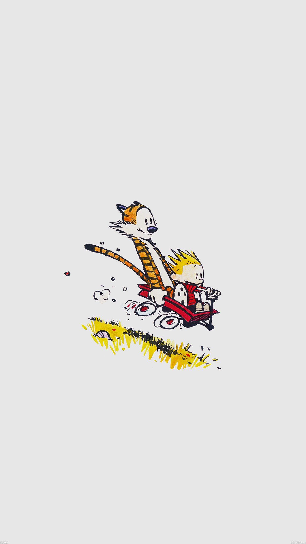 1242x2208 Calvin Hobbes Happy Times Cartoon Wallpaper