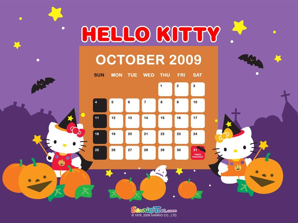 1024x768 Hello Kitty Halloween Wallpaper