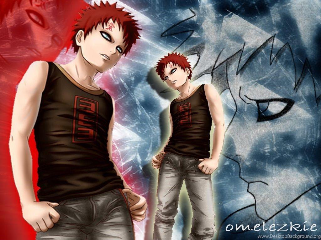 1024x768 Wallpaper Naruto Gaara Of The Sand Waterfall Bloodlust Graphic