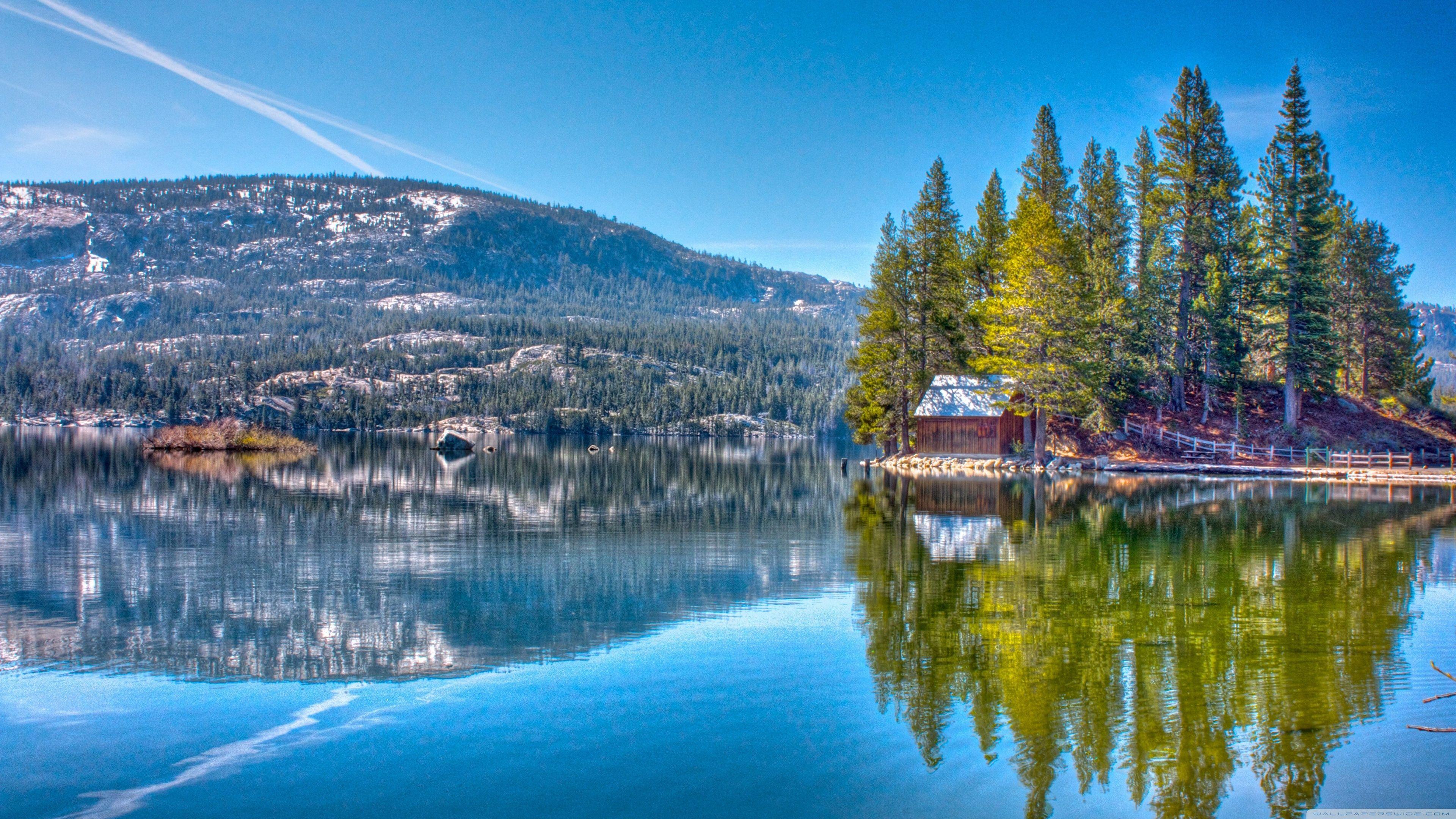 3840x2160 Red lake California Ultra HD Desktop Background Wallpaper for 4K