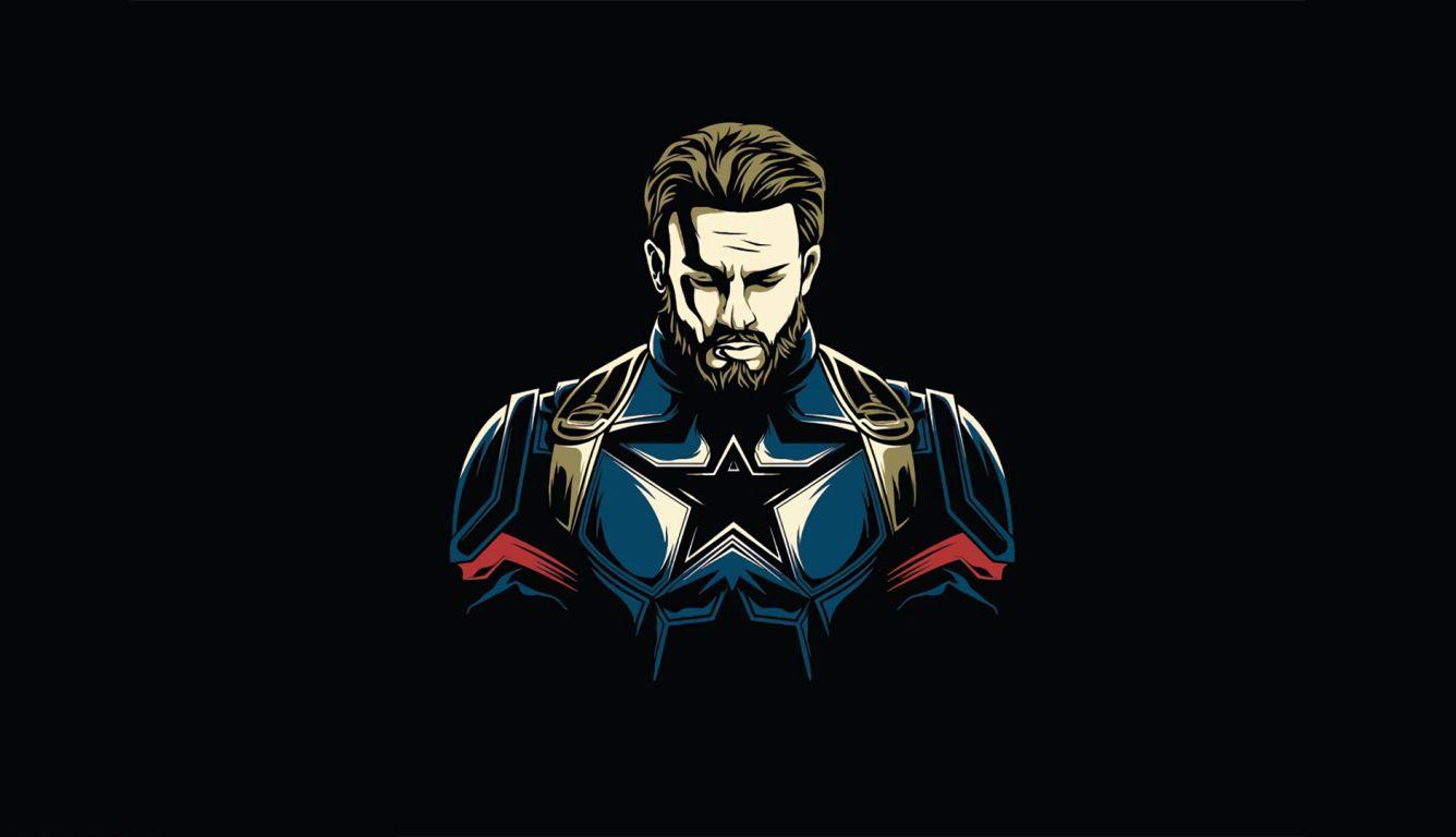 1336x768 Captain America Minimalist Design HD Laptop Wallpaper, HD