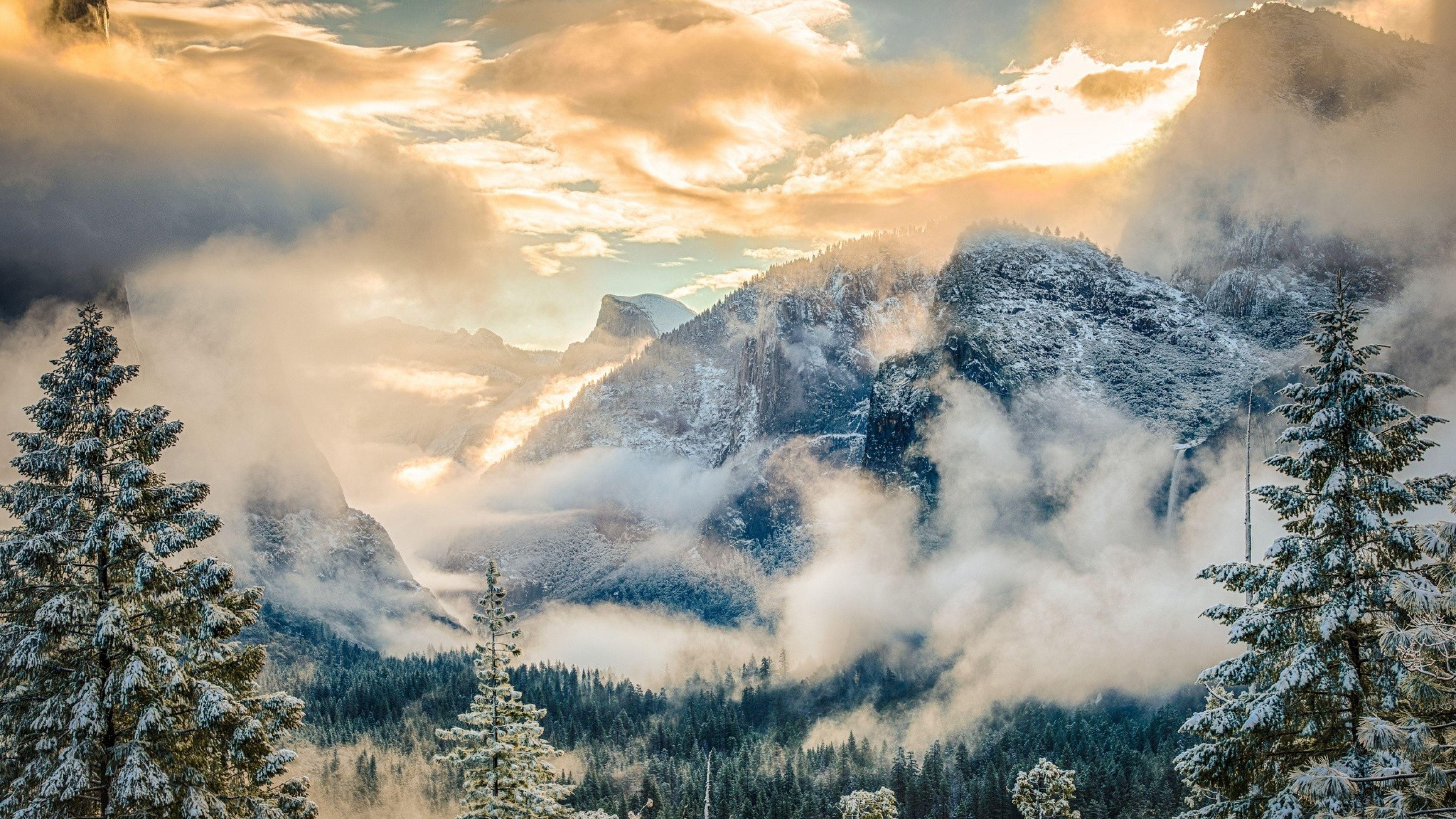 3840x2160 mountains, national park, forest 4K Wallpaper, HD Nature