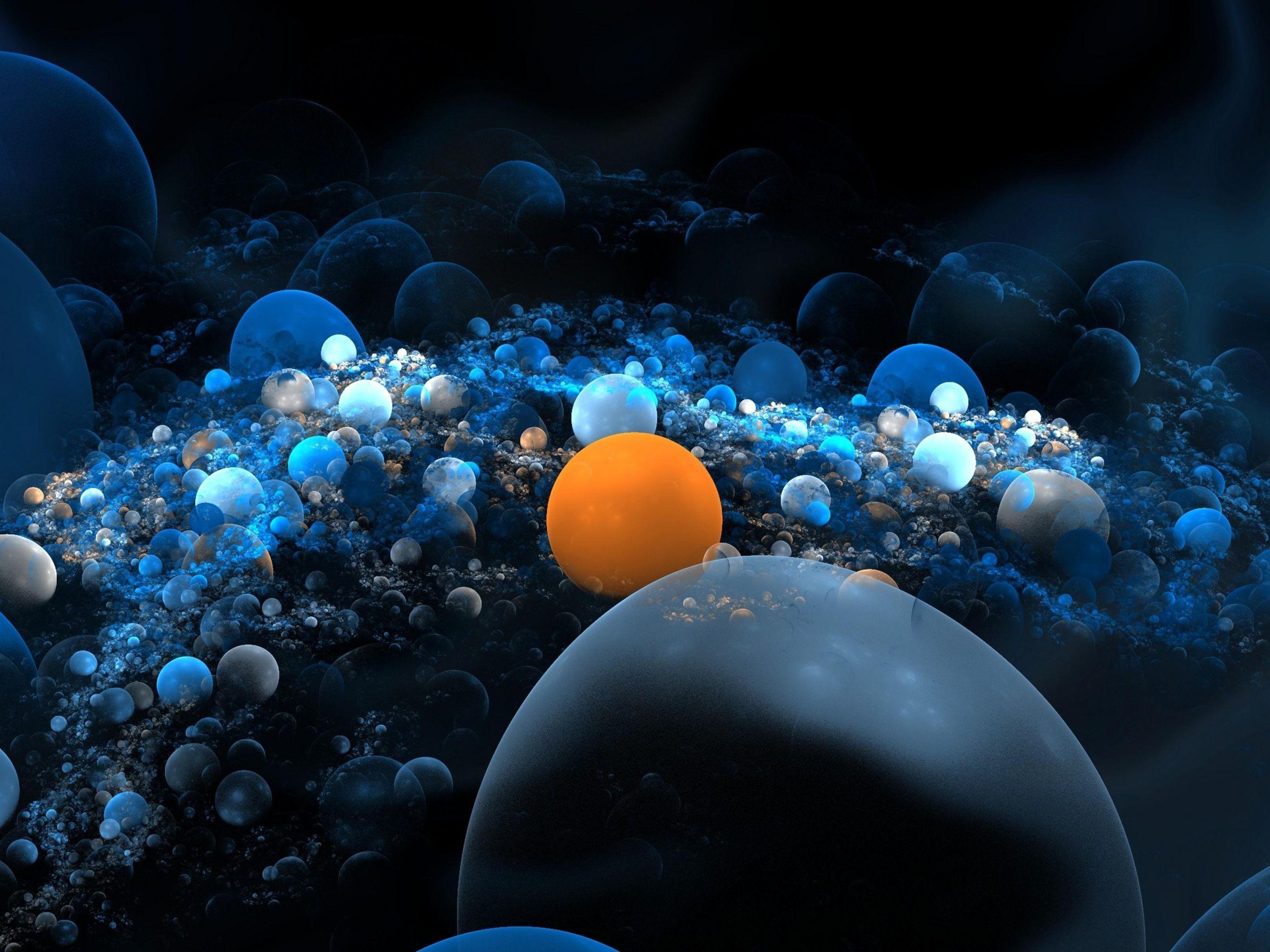 2732x2048 Orange and Blue 3D Desktop HD Wallpaper
